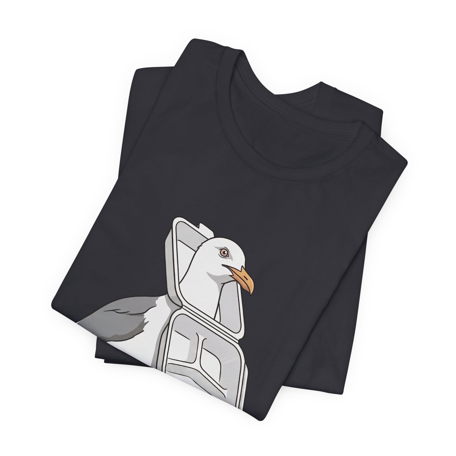 Funny Seagull Ocean Litter Graphic Tee - Image 11