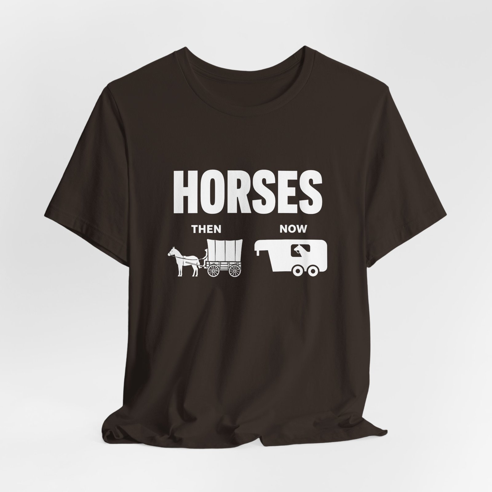 Horses Then and Now Funny Equestrian Graphic Tee - Image 4