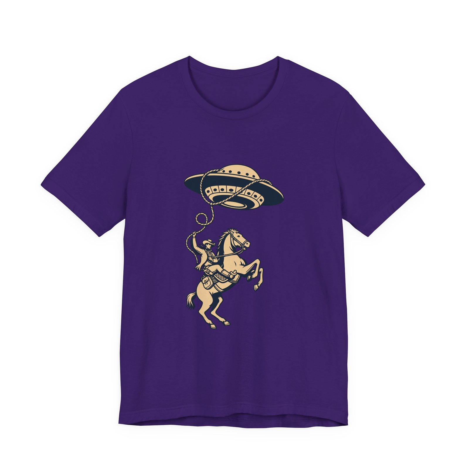 Cowboy Wrangling UFO Western Rodeo Sci Fi Graphic Tee - Image 37