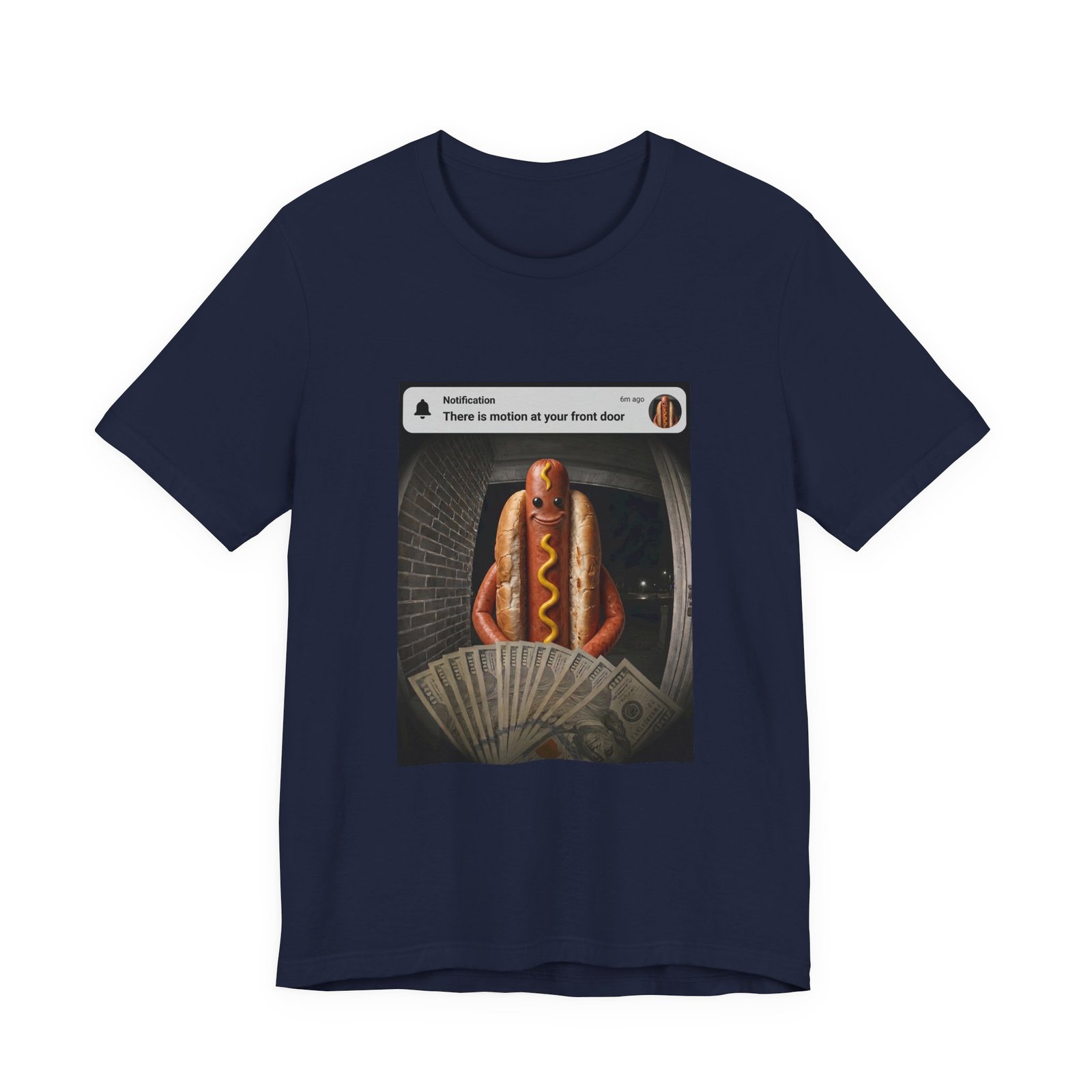 Hot Dog Front Door Motion Alert Dog Humor Tee - Image 33