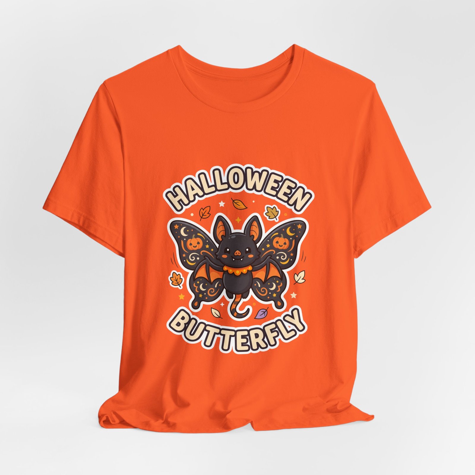 Cute Spooky Halloween Butterfly Bat Graphic Tee - Image 8