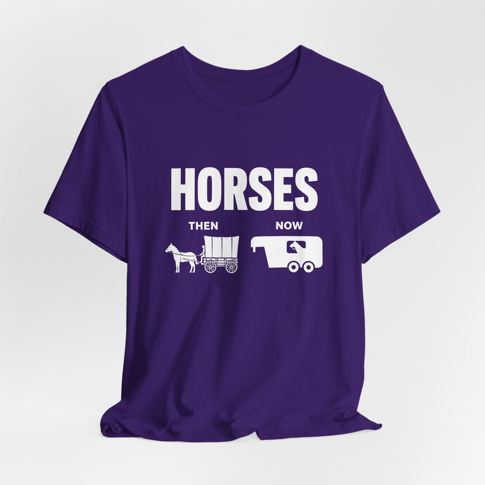 Horses Then and Now Funny Equestrian Graphic Tee - Image 28