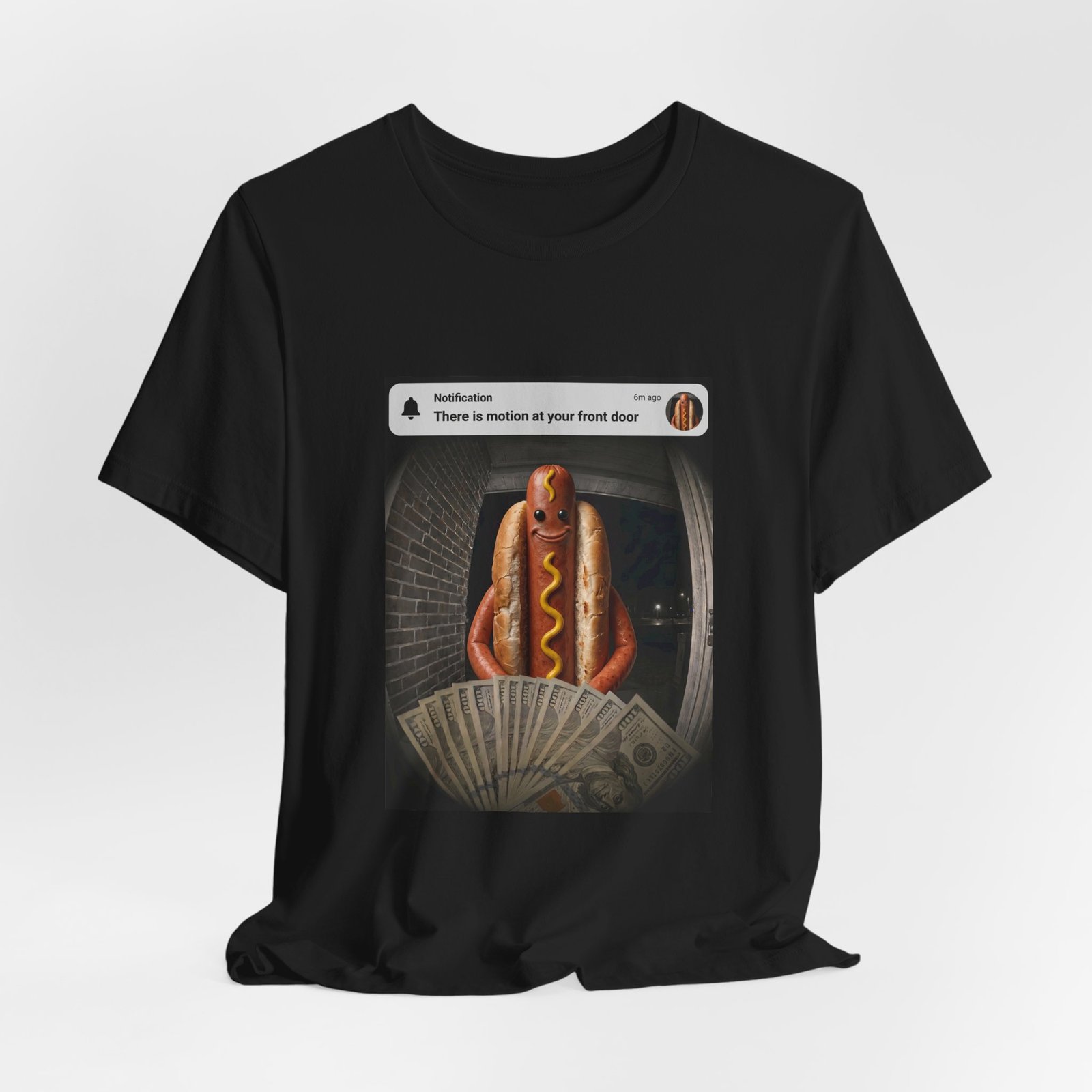 Hot Dog Front Door Motion Alert Dog Humor Tee - Image 16