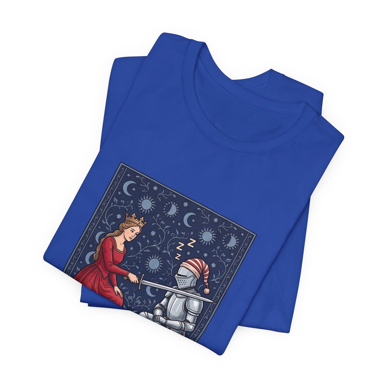 Sleepy Medieval Circadian Knight Humor Graphic Tee - Image 31