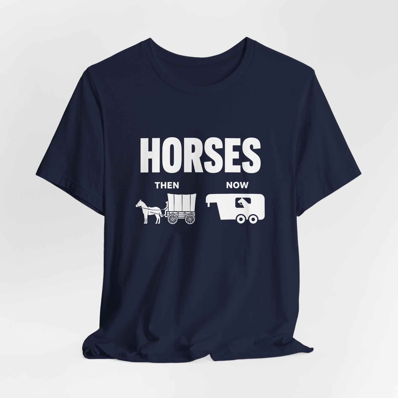 Horses Then and Now Funny Equestrian Graphic Tee - Image 24