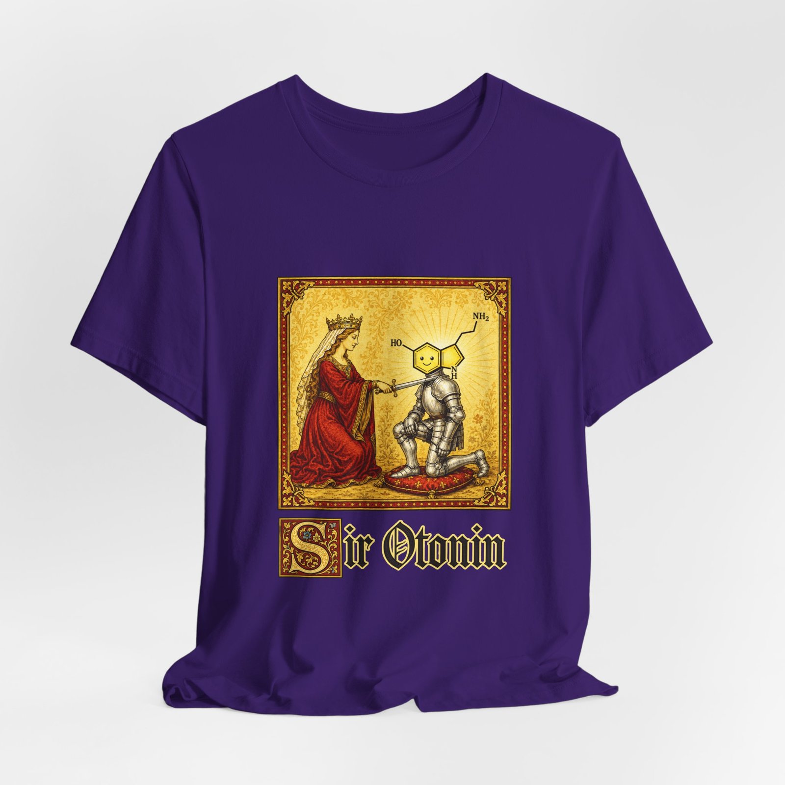 Sir Otonin Serotonin Knight Medieval Pun Graphic Top - Image 40