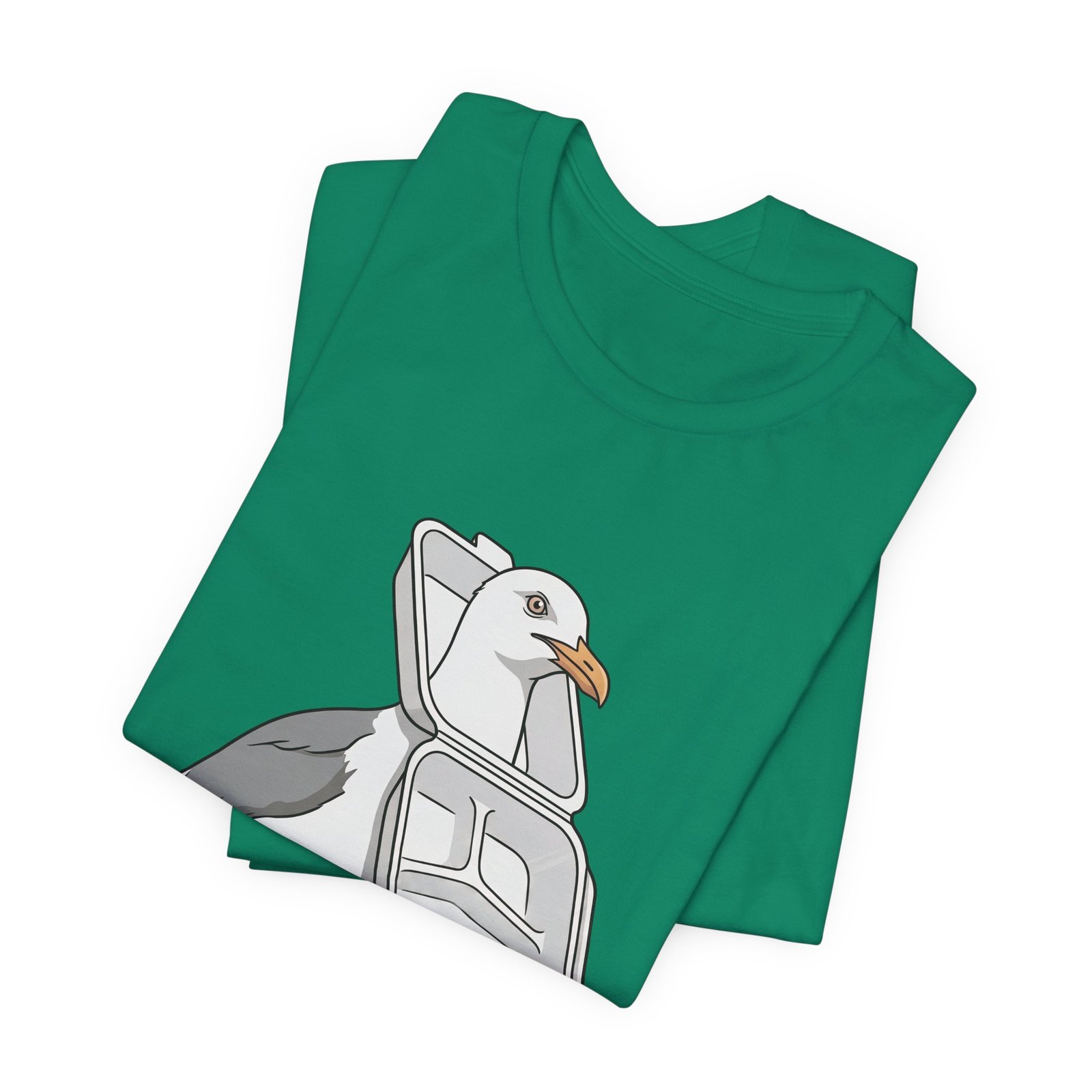 Funny Seagull Ocean Litter Graphic Tee - Image 15