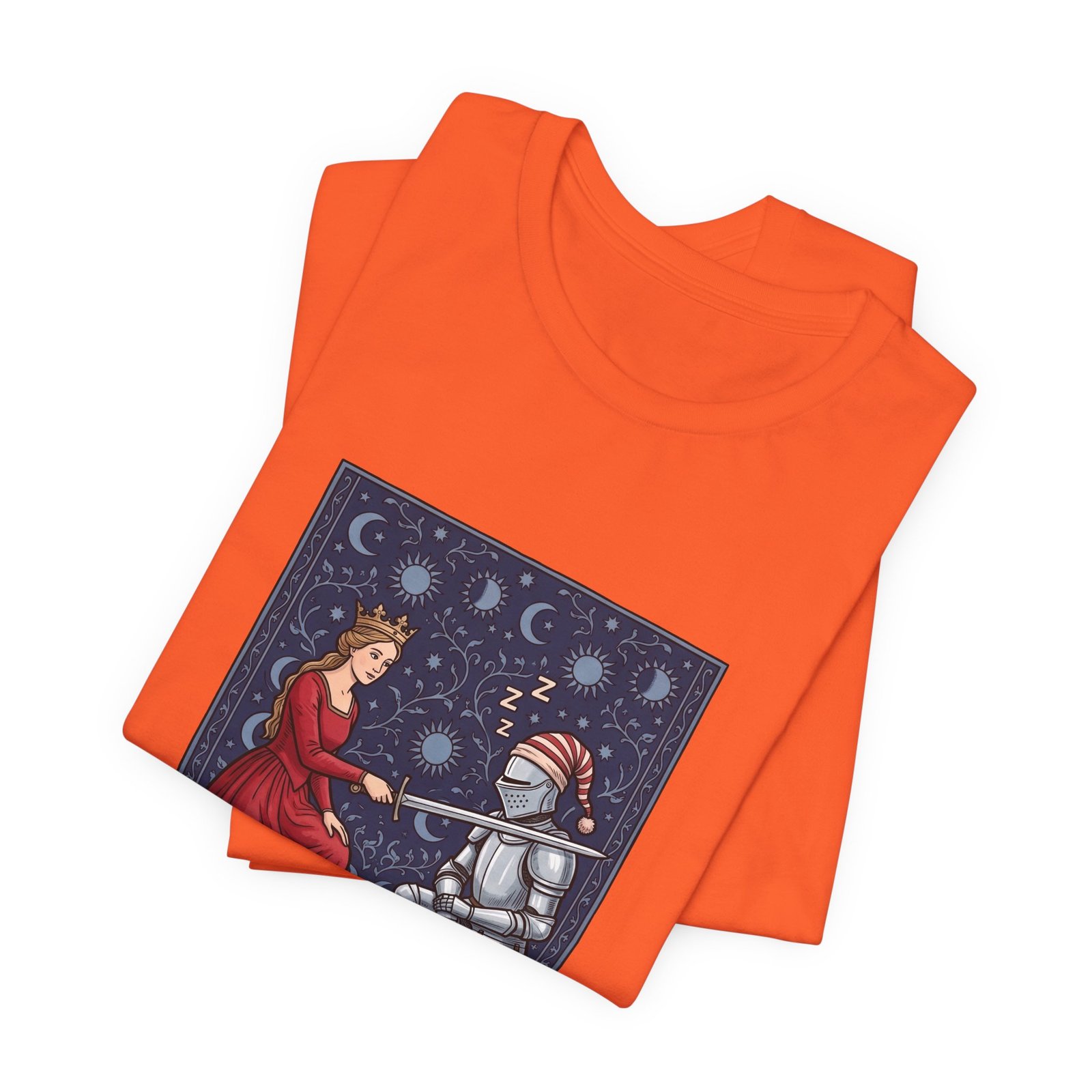 Sleepy Medieval Circadian Knight Humor Graphic Tee - Image 7