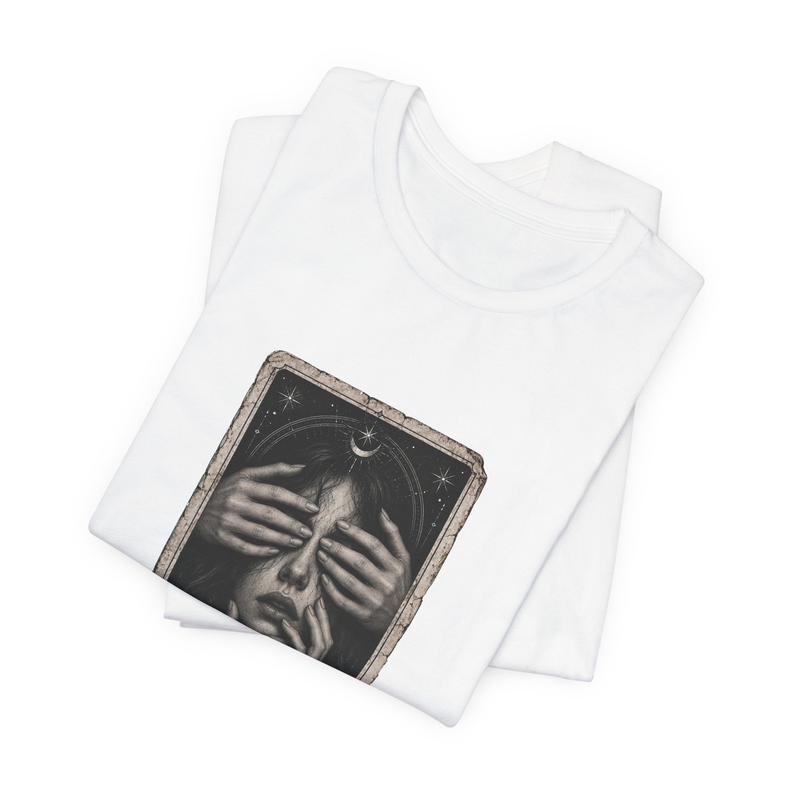 Overthinker Tarot Anxiety Mystic Card Graphic Tee - Image 3