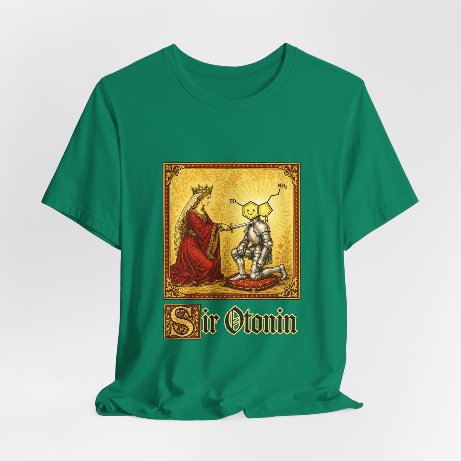 Sir Otonin Serotonin Knight Medieval Pun Graphic Top - Image 28