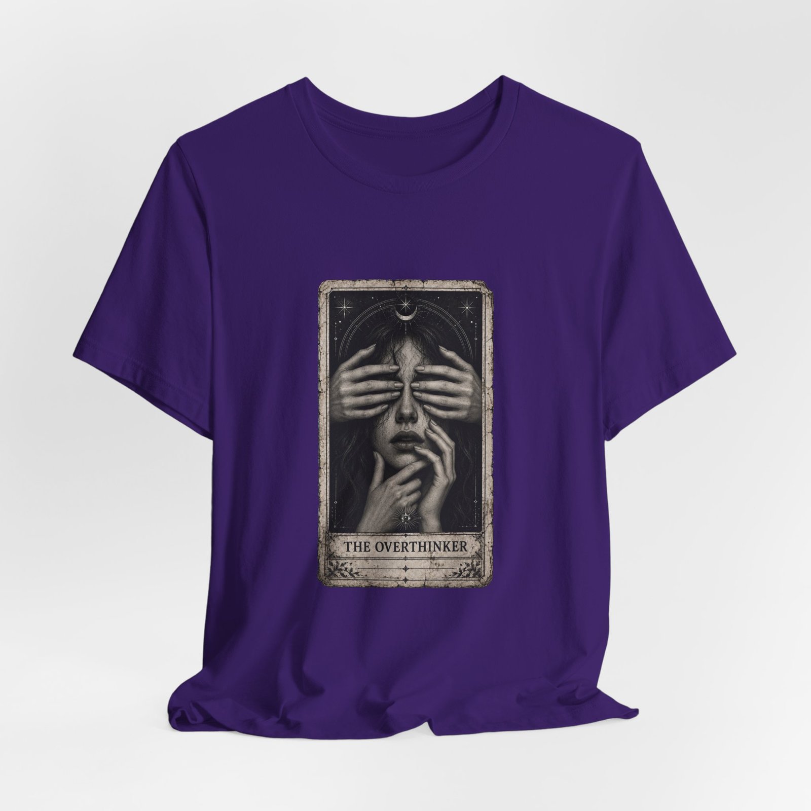 Overthinker Tarot Anxiety Mystic Card Graphic Tee - Image 40
