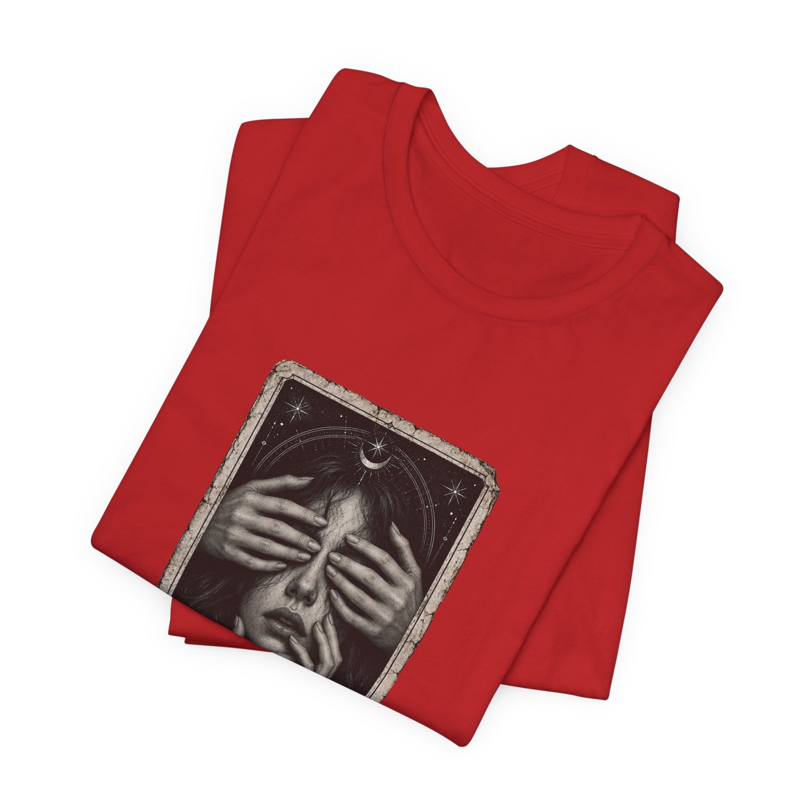 Overthinker Tarot Anxiety Mystic Card Graphic Tee - Image 47