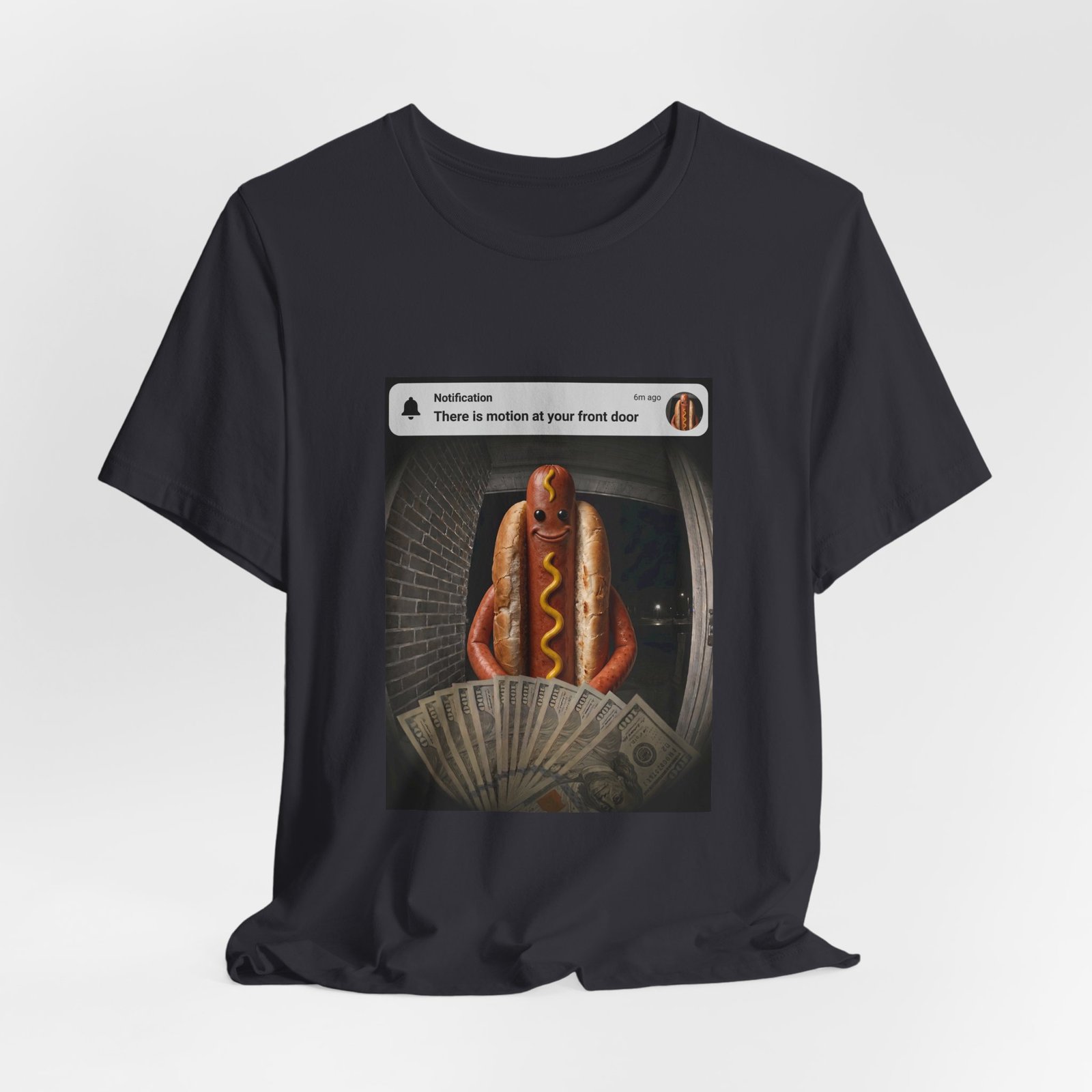 Hot Dog Front Door Motion Alert Dog Humor Tee - Image 24