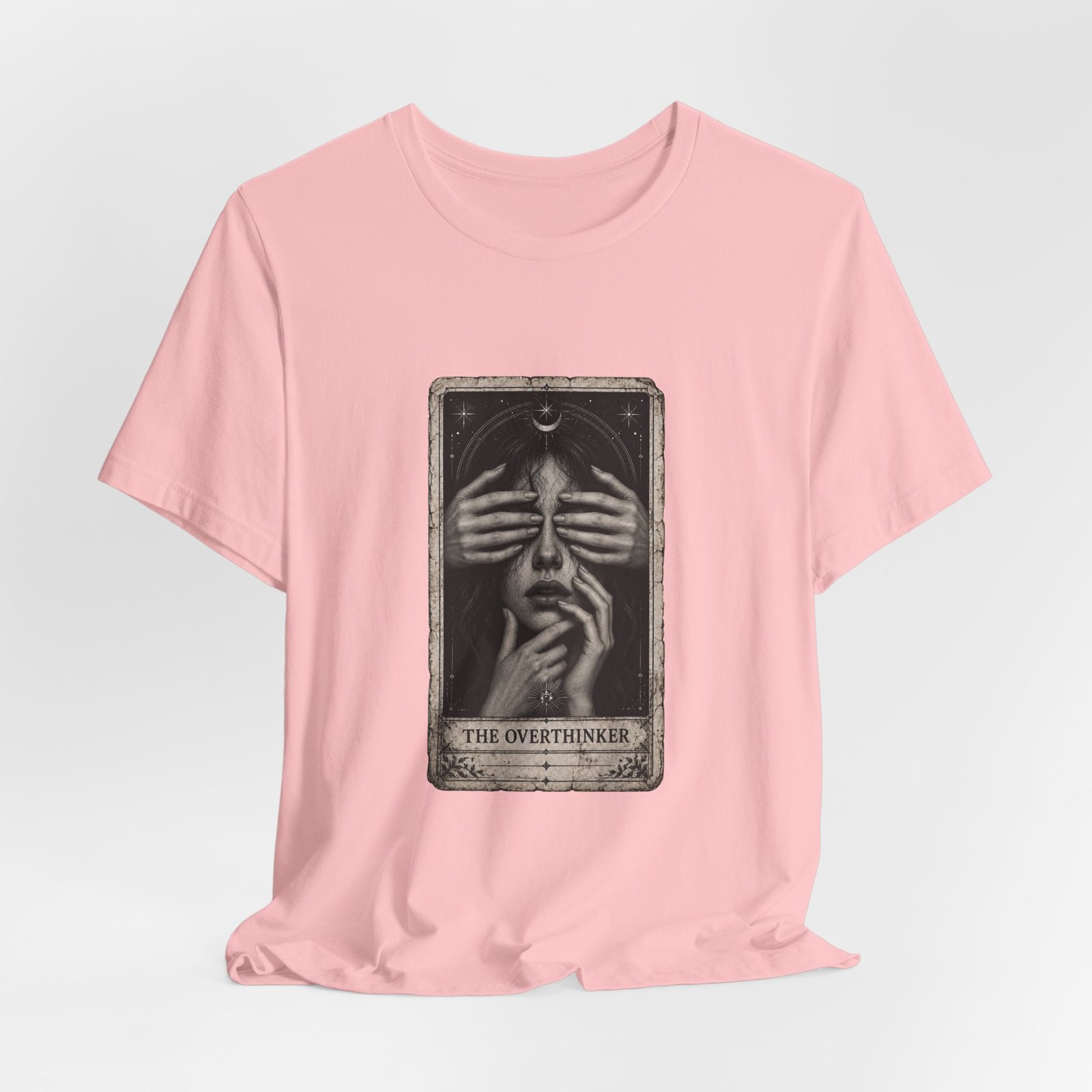 Overthinker Tarot Anxiety Mystic Card Graphic Tee - Image 44