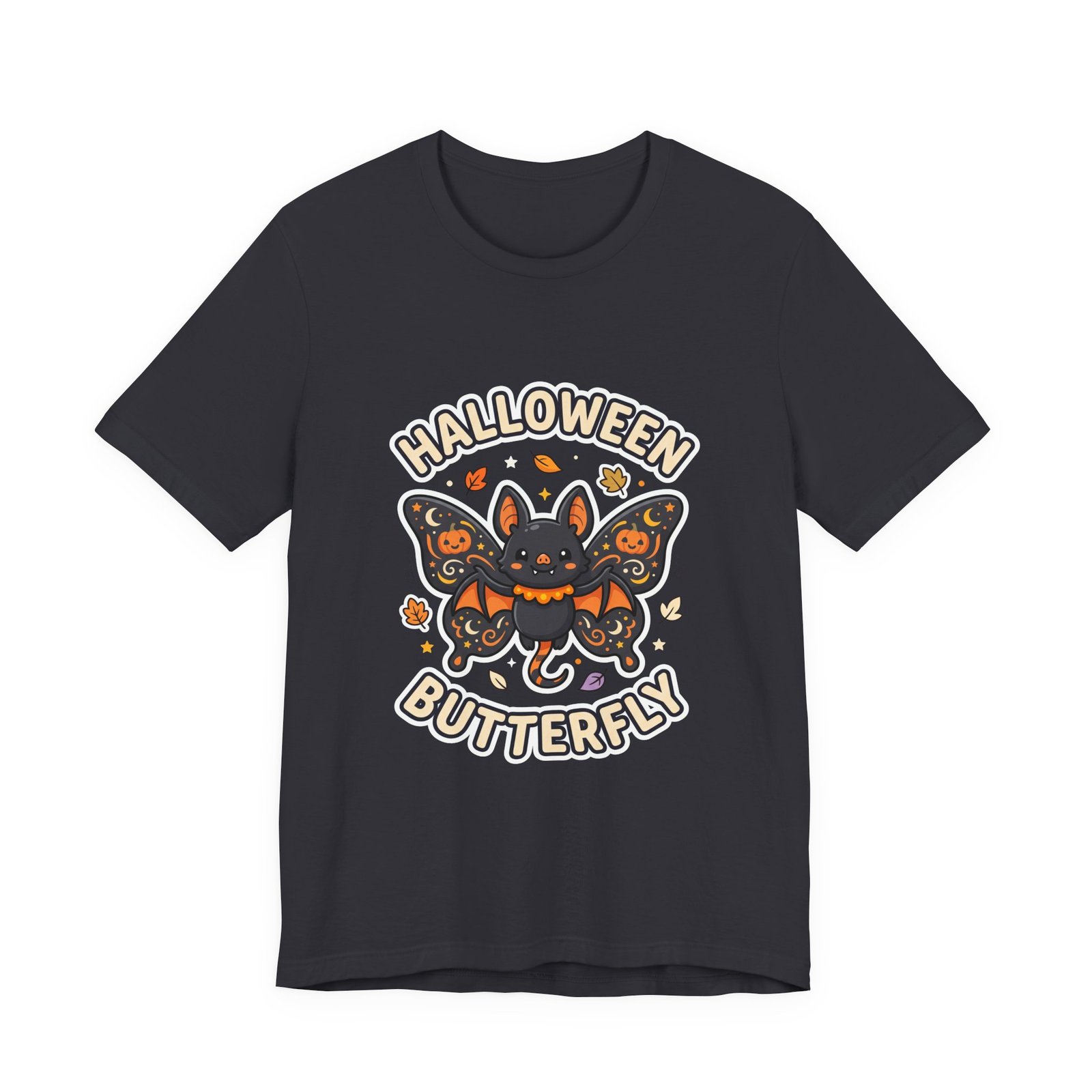 Cute Spooky Halloween Butterfly Bat Graphic Tee - Image 21