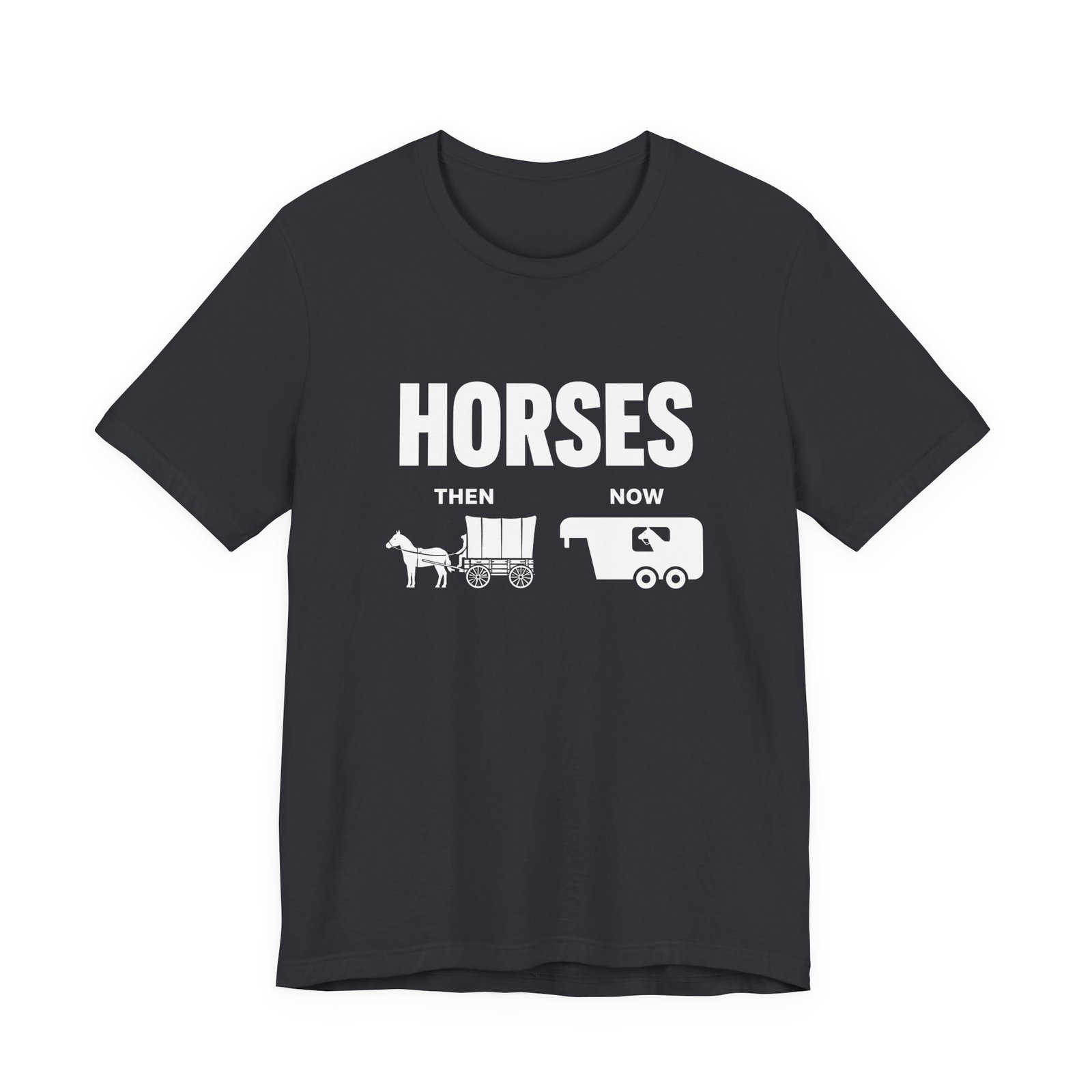 Horses Then and Now Funny Equestrian Graphic Tee - Image 9
