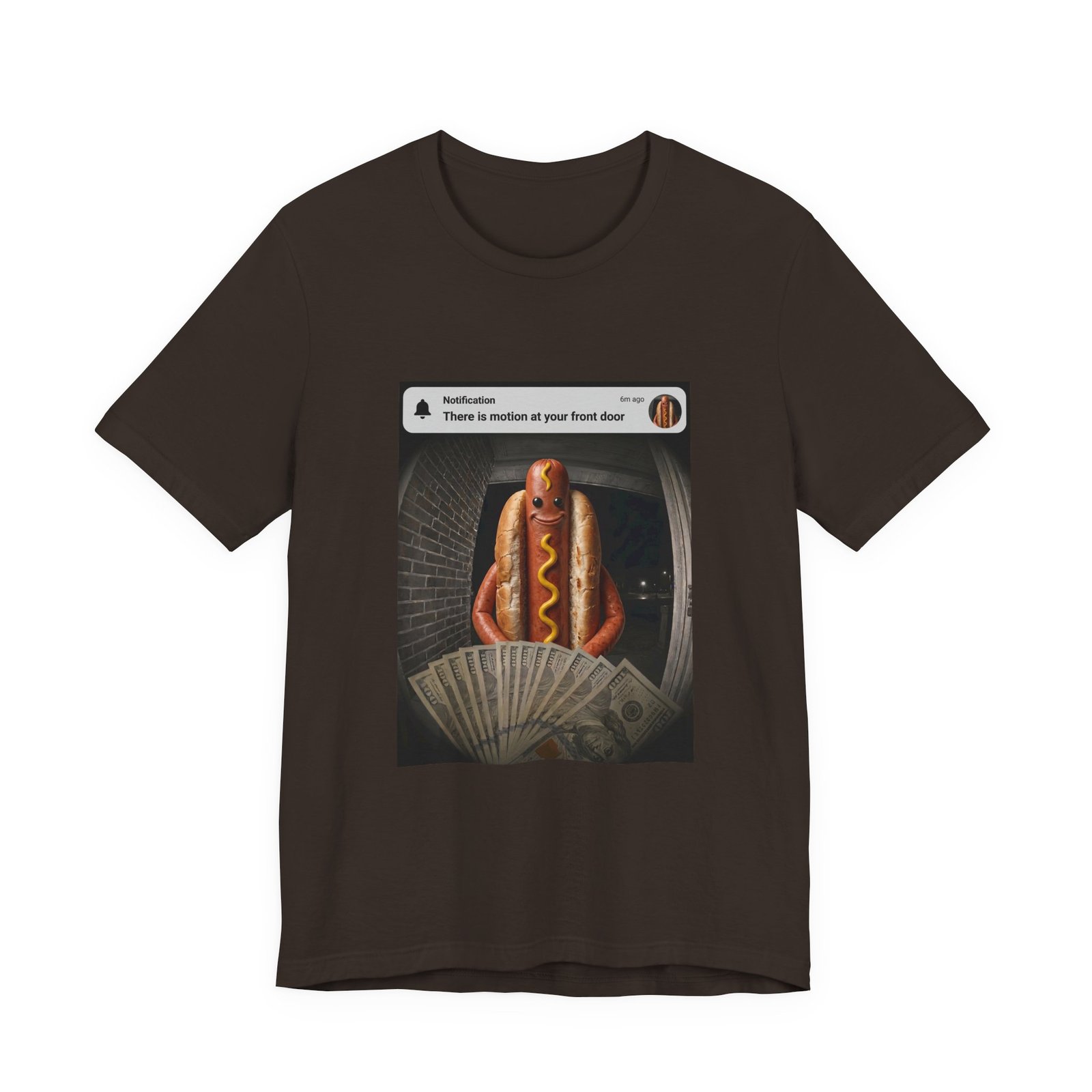 Hot Dog Front Door Motion Alert Dog Humor Tee - Image 9