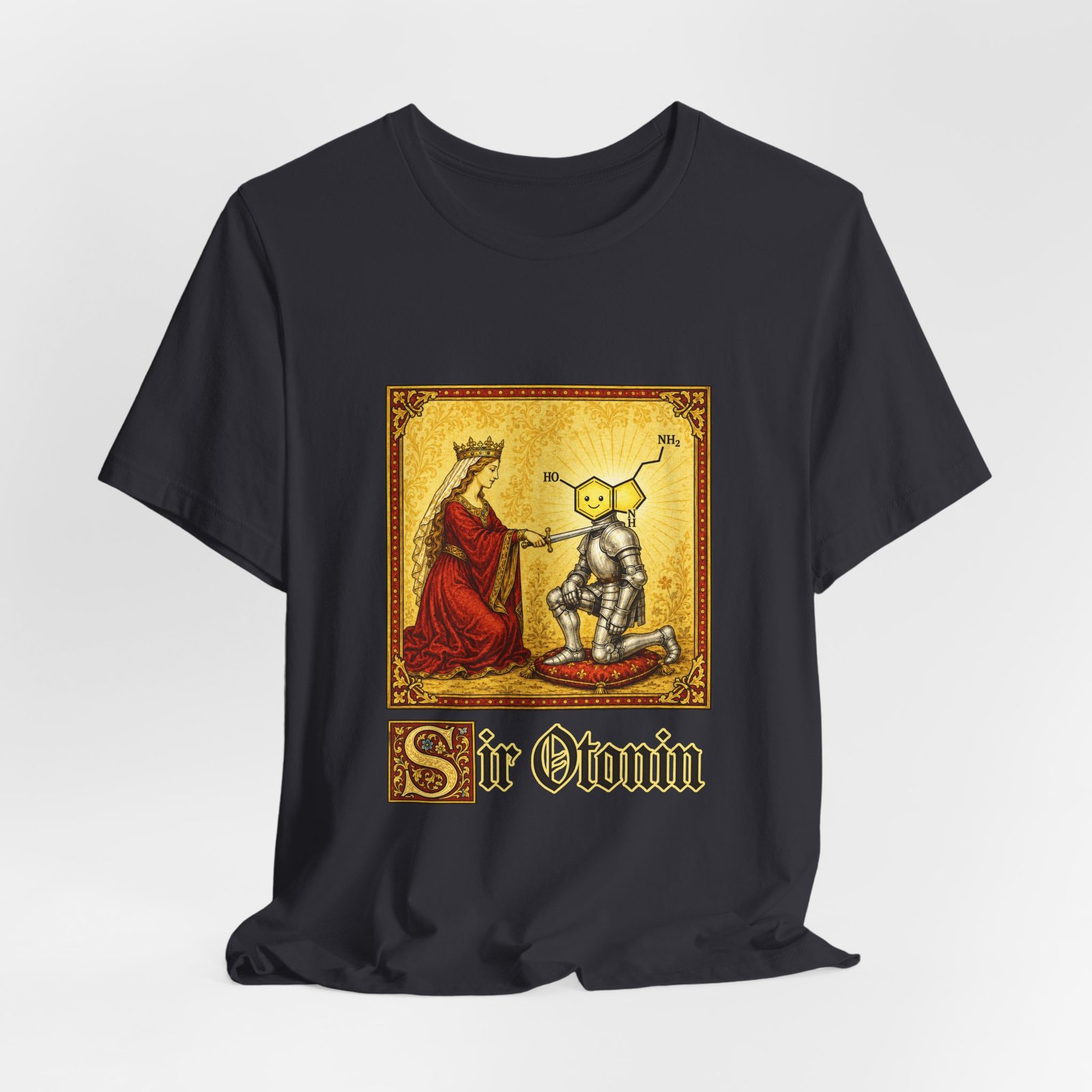 Sir Otonin Serotonin Knight Medieval Pun Graphic Top - Image 24