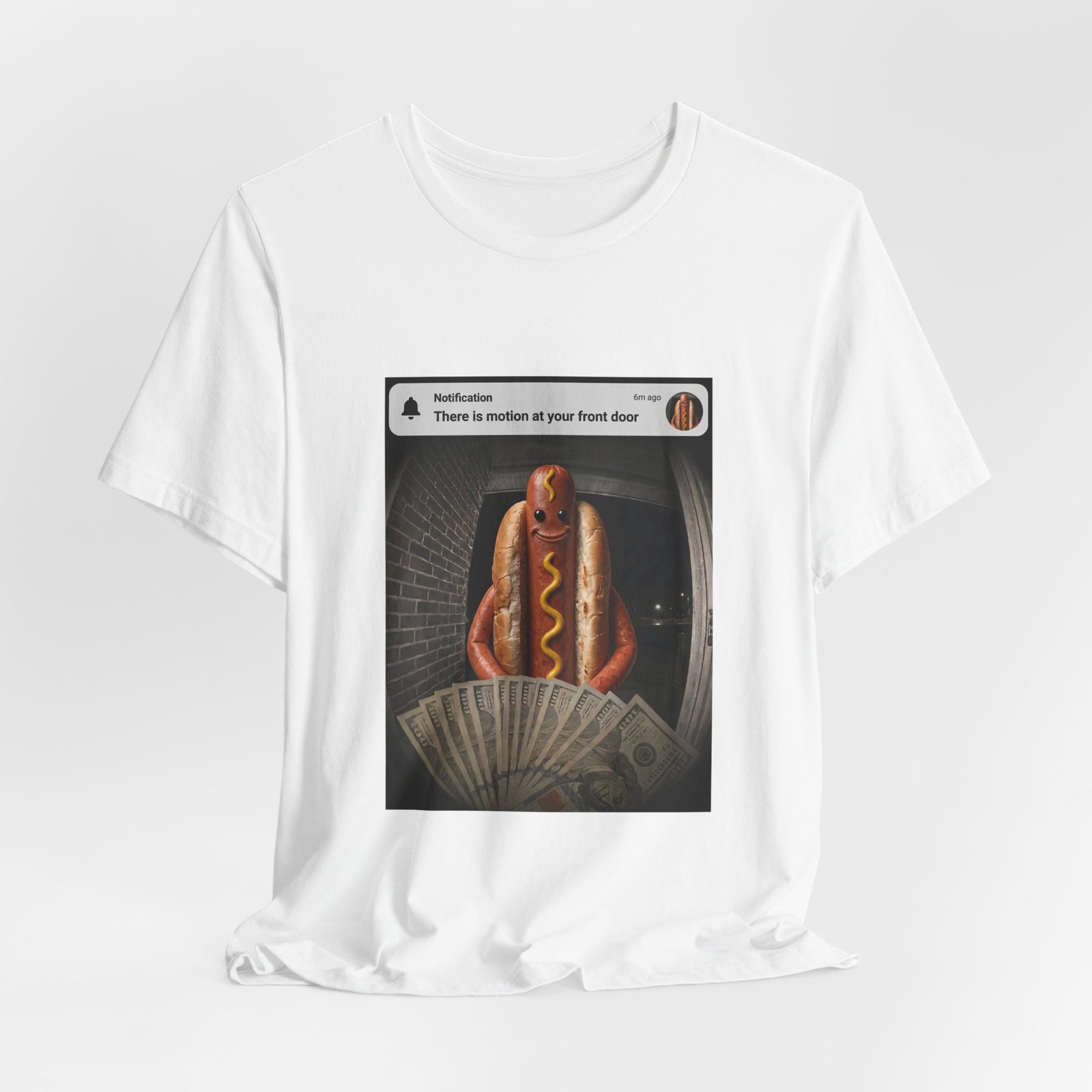 Hot Dog Front Door Motion Alert Dog Humor Tee - Image 4