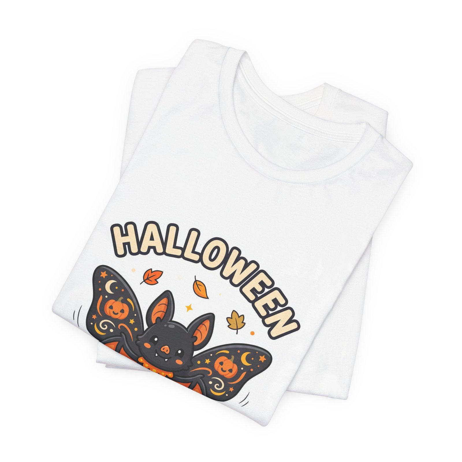Cute Spooky Halloween Butterfly Bat Graphic Tee - Image 3