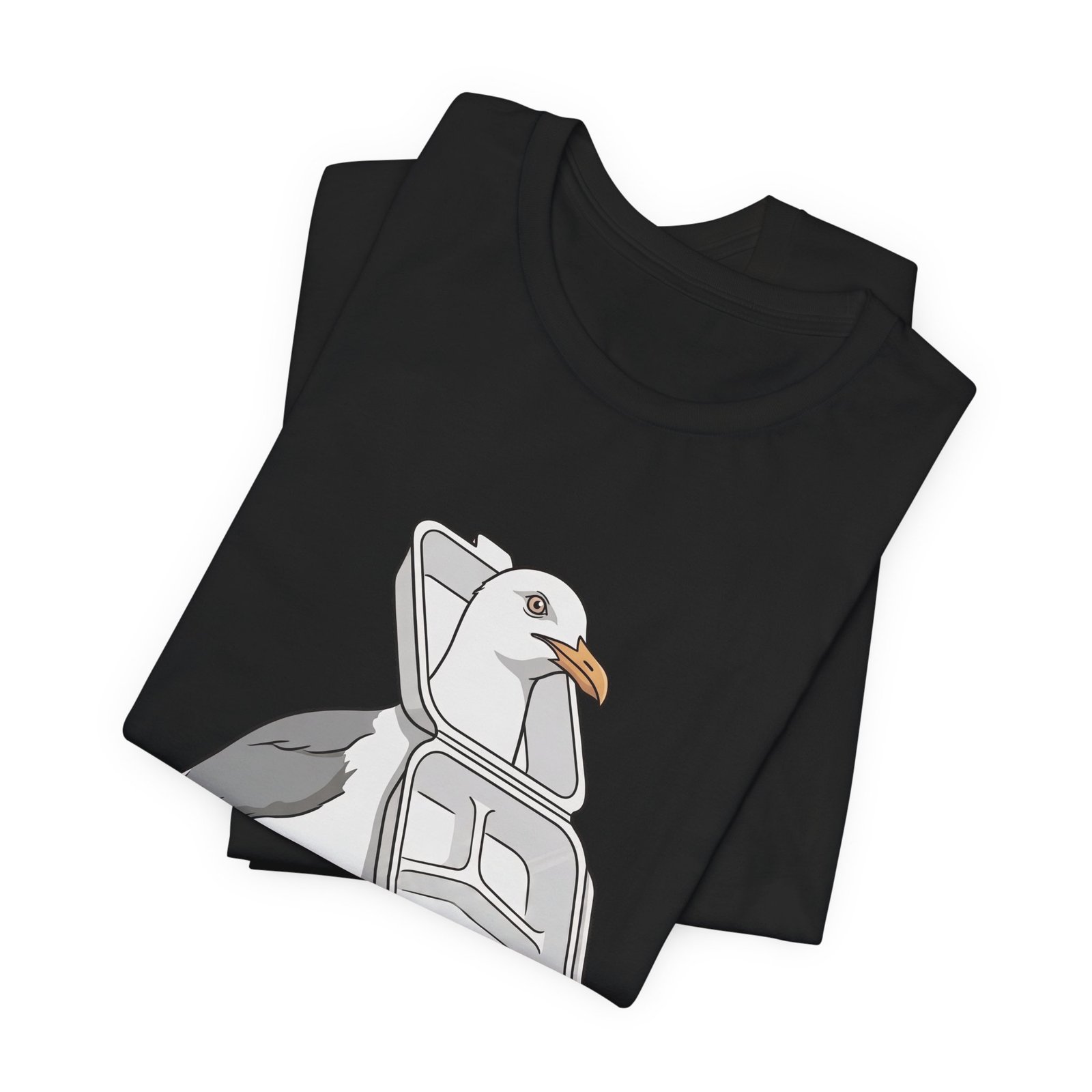 Funny Seagull Ocean Litter Graphic Tee - Image 7