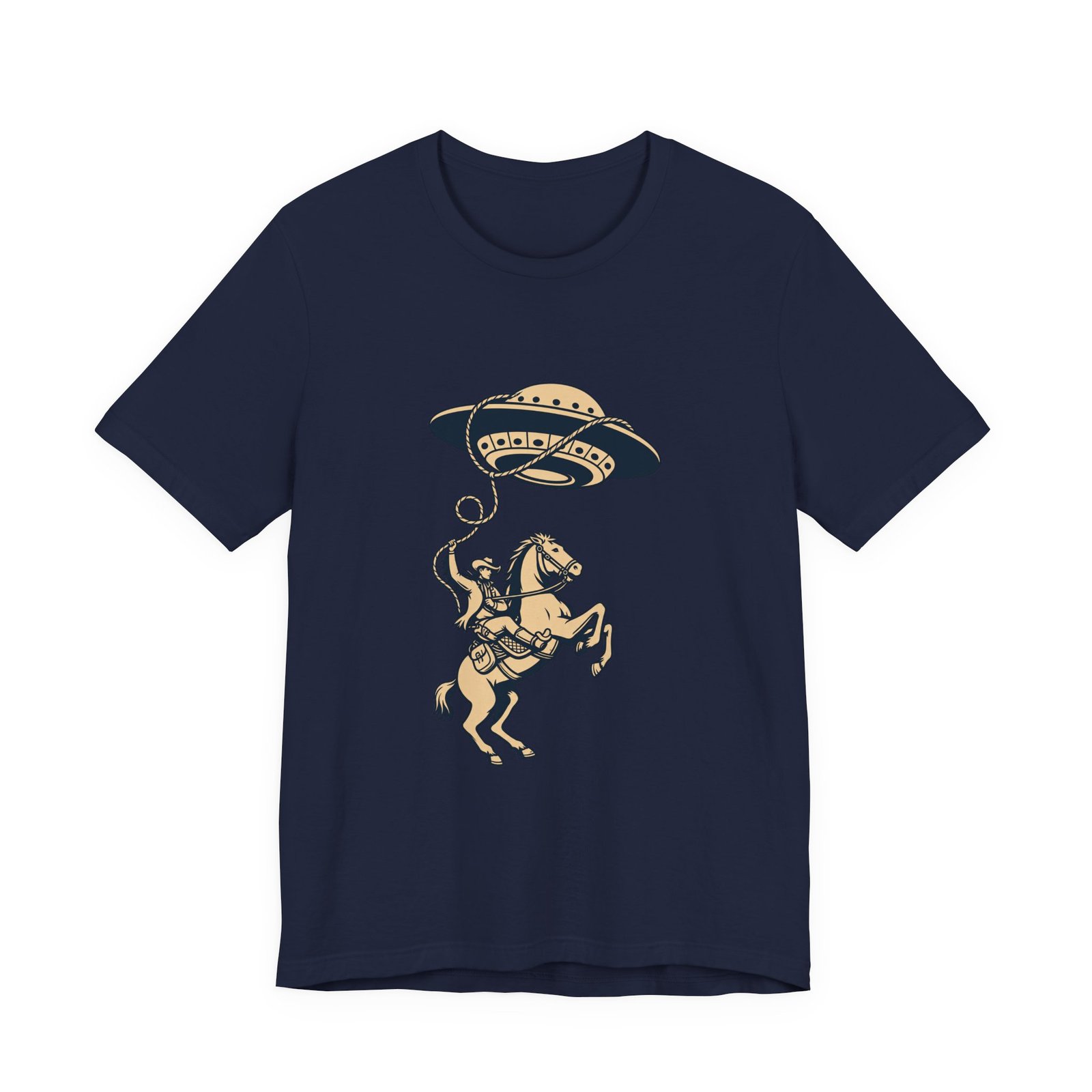 Cowboy Wrangling UFO Western Rodeo Sci Fi Graphic Tee - Image 33