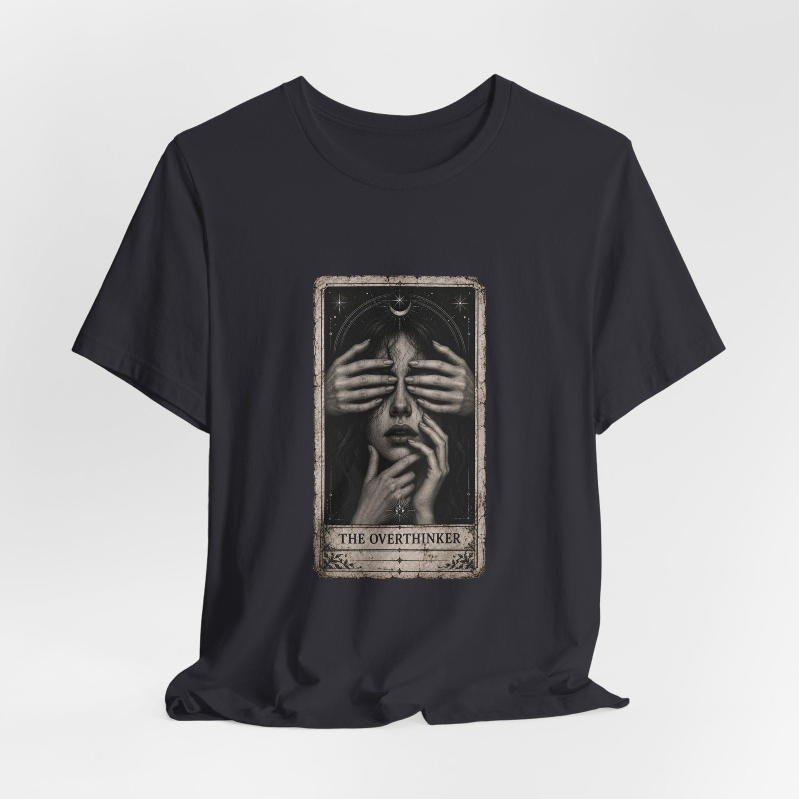Overthinker Tarot Anxiety Mystic Card Graphic Tee - Image 24