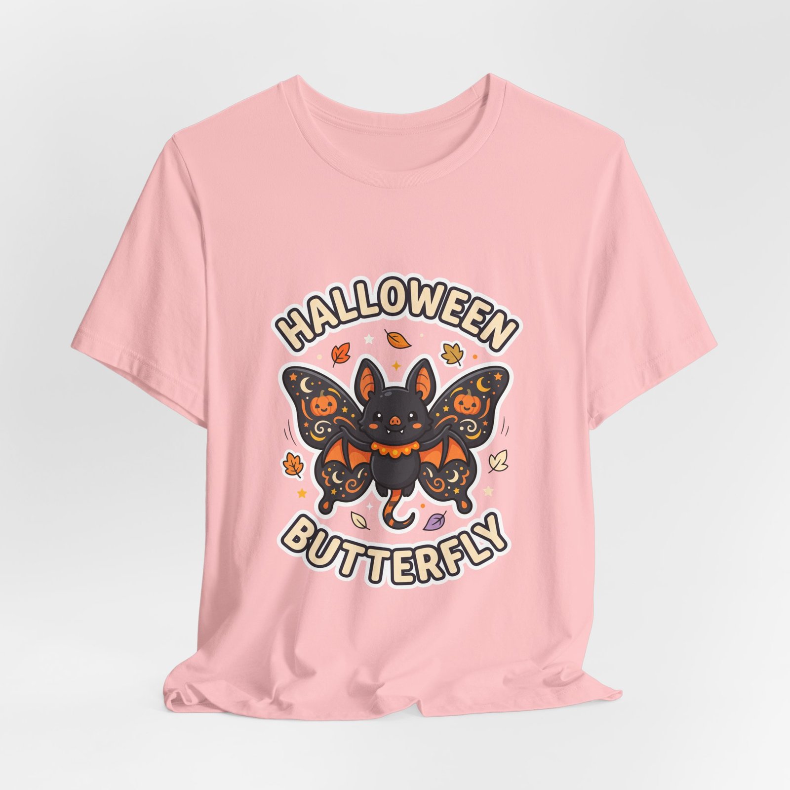 Cute Spooky Halloween Butterfly Bat Graphic Tee - Image 44