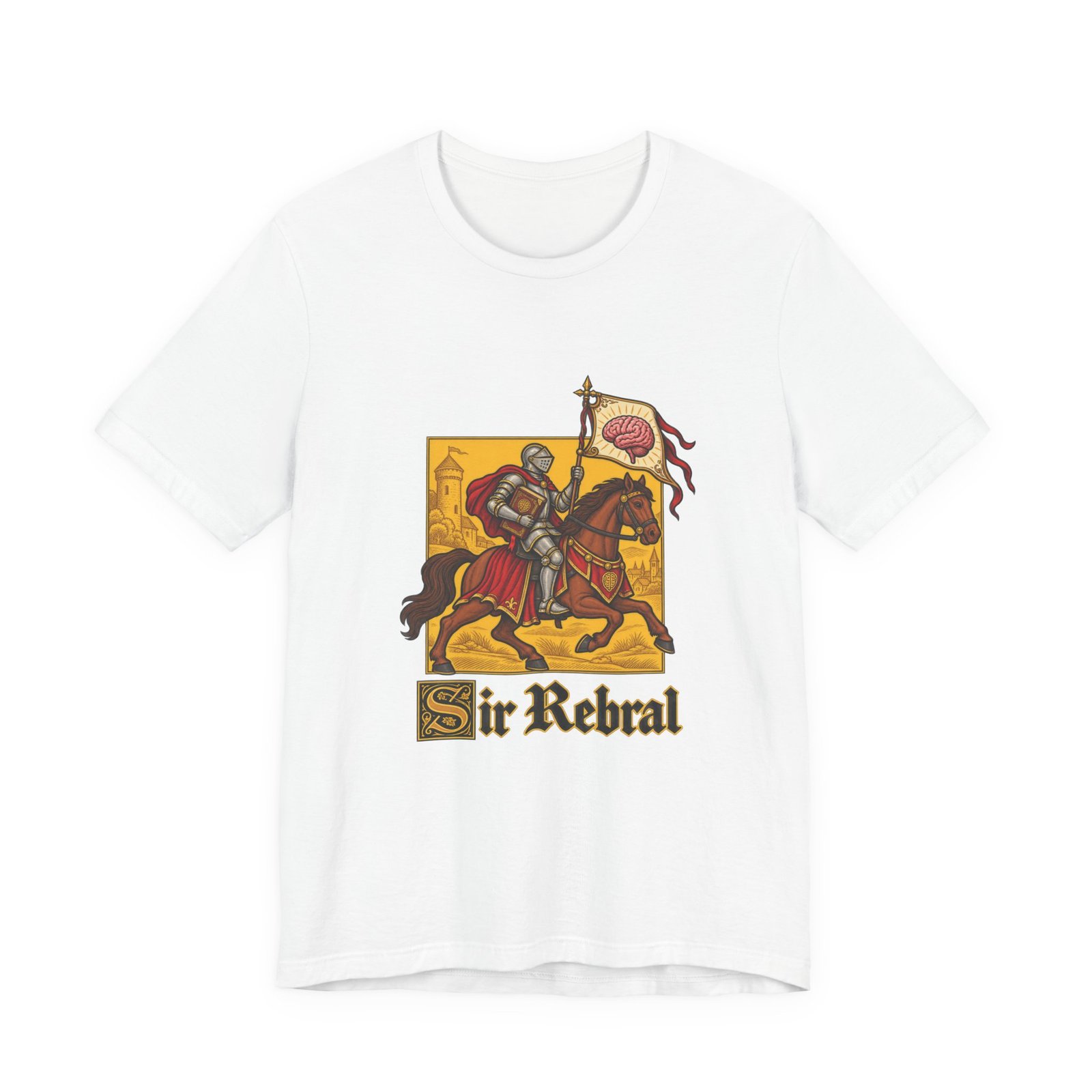 Sir Rebral Cerebral Knight Brain Banner Tee