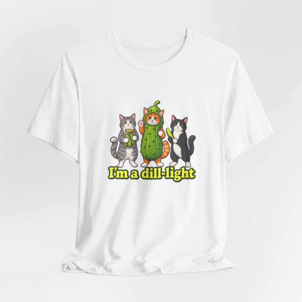 I’m A Dill-Light Funny Cats And Pickles Pun Graphic Tee