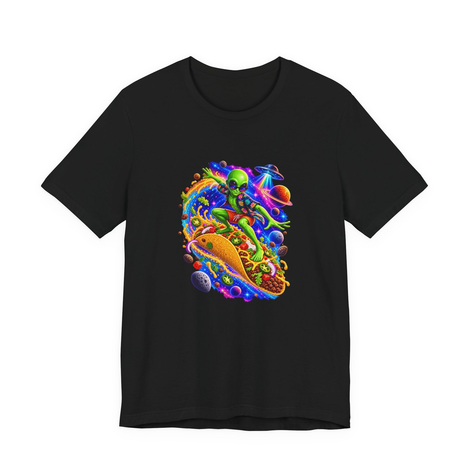 Alien Taco Space Surfer Graphic Tee - Image 13