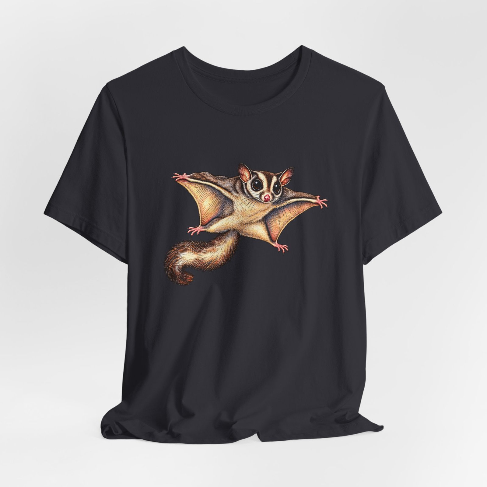 Sugar Glider Mid Glide Squirrel Wildlife Flying Illustration Graphic Tee - Image 24