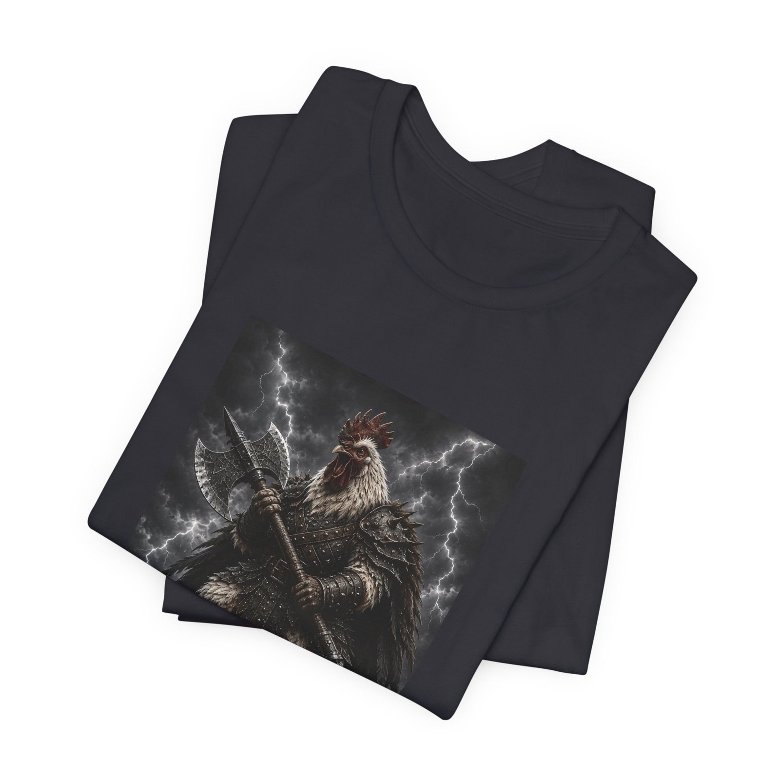 Fantasy Rooster War Lightning Axe Graphic Tee - Image 23