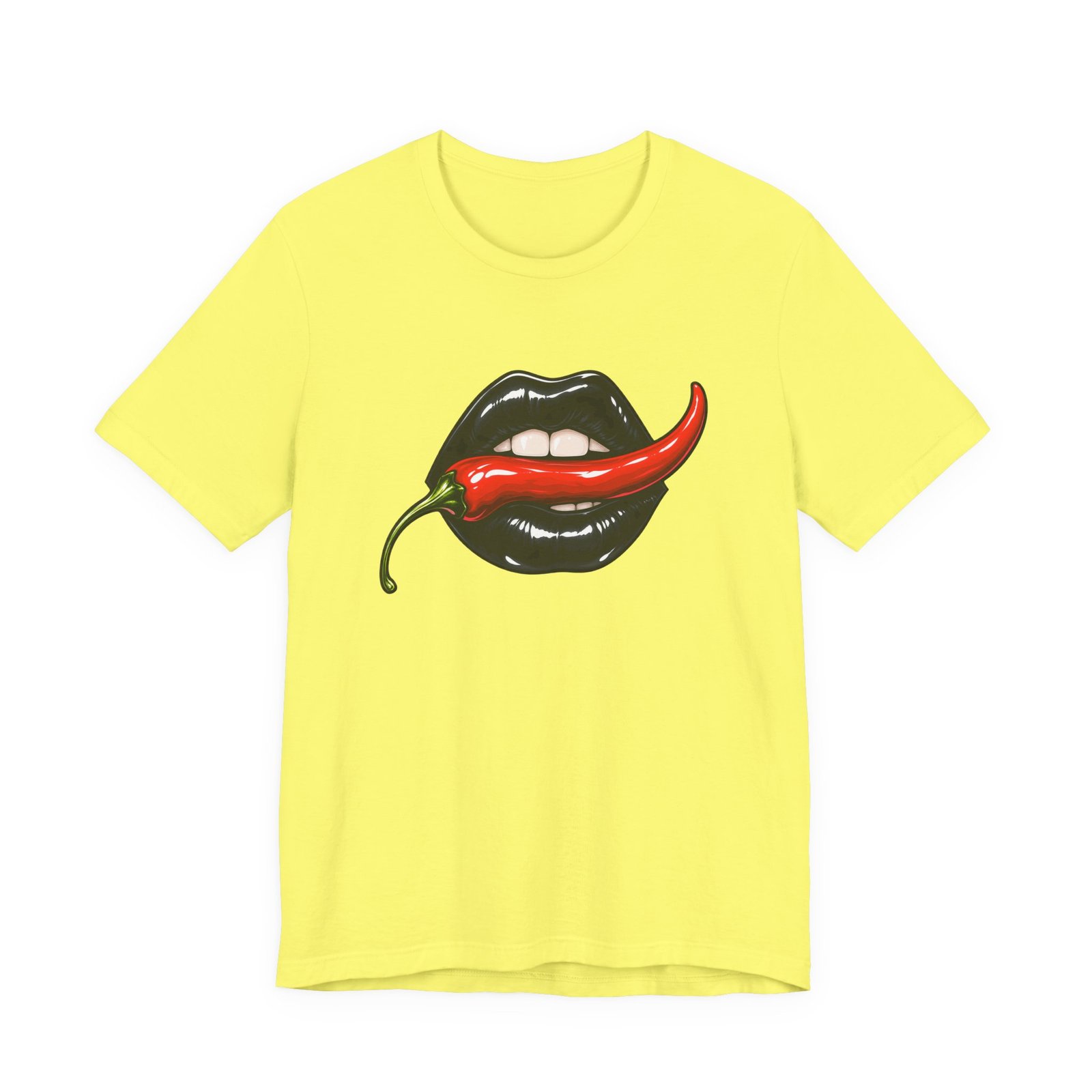Chili Lips Bite Spicy Food Humor Graphic Tee - Image 17