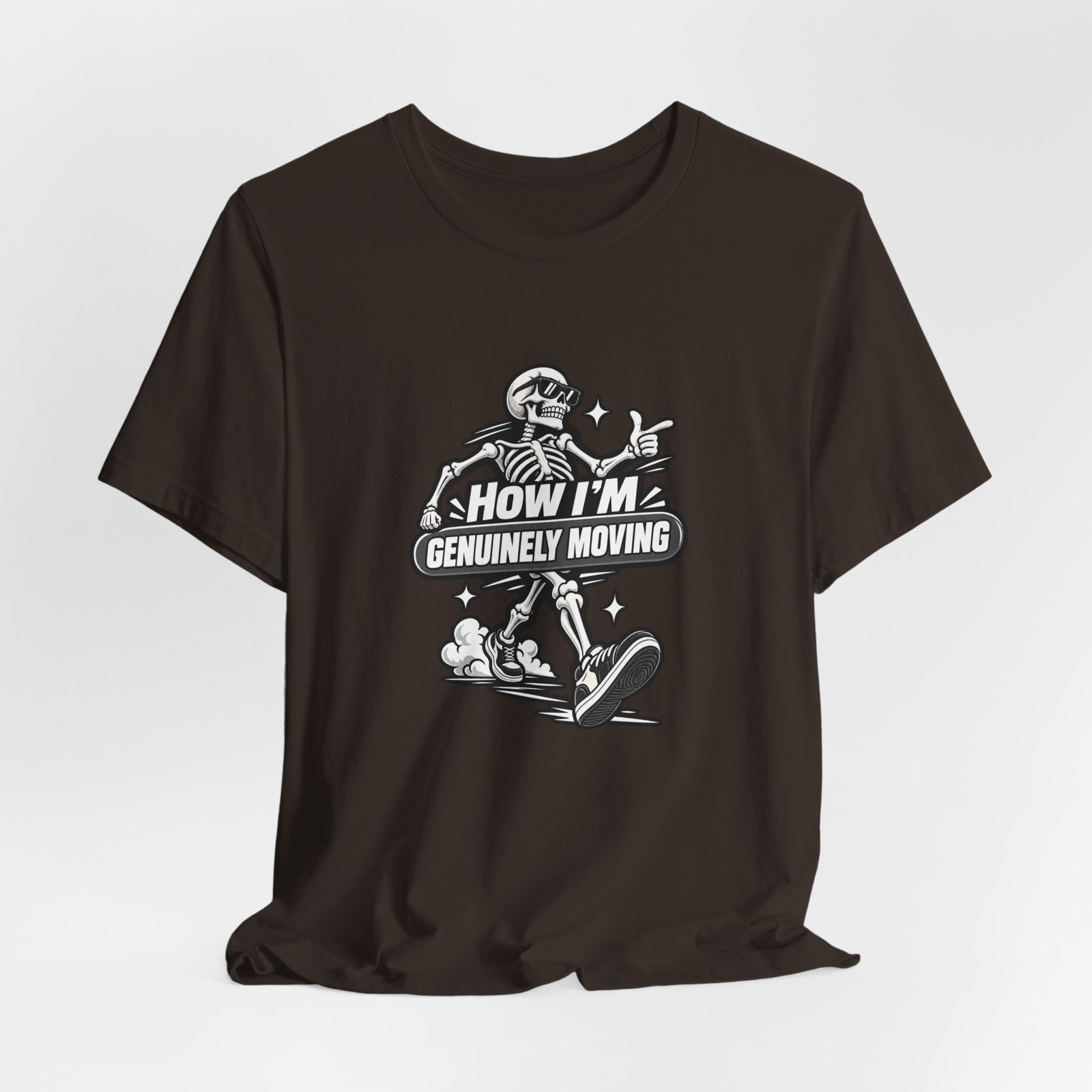 How Im Genuinely Moving Funny Skeleton Halloween Graphic Tee - Image 12