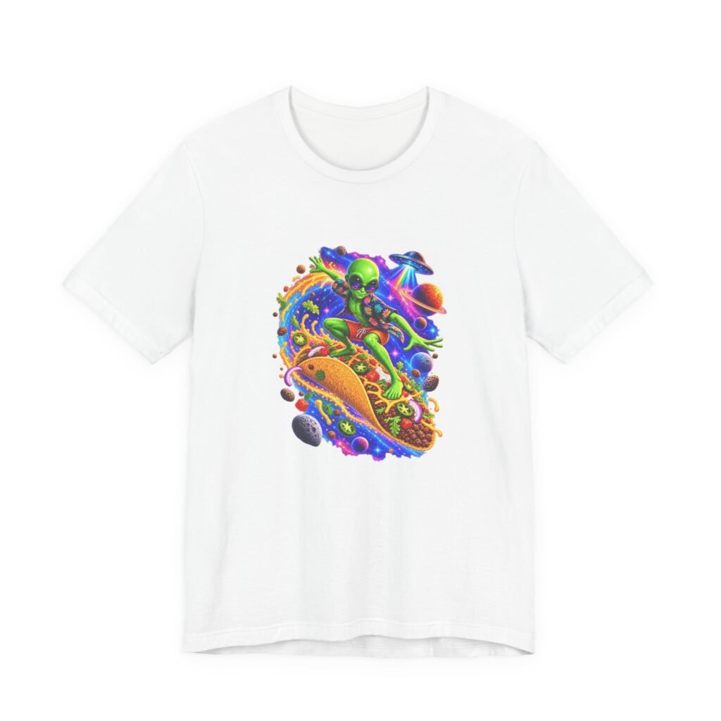 Alien Taco Space Surfer Graphic Tee