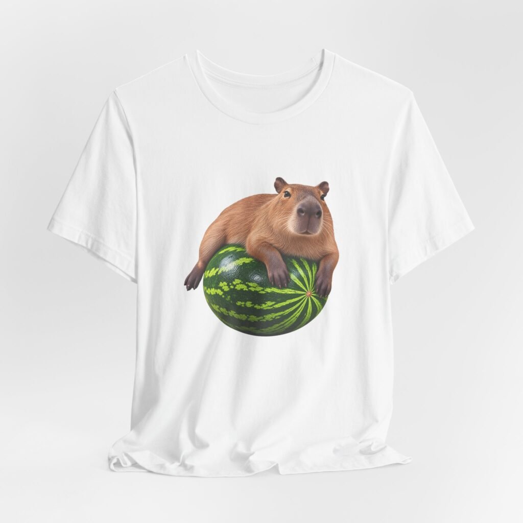 Capybara Lounging on Watermelon Animal Humor Art