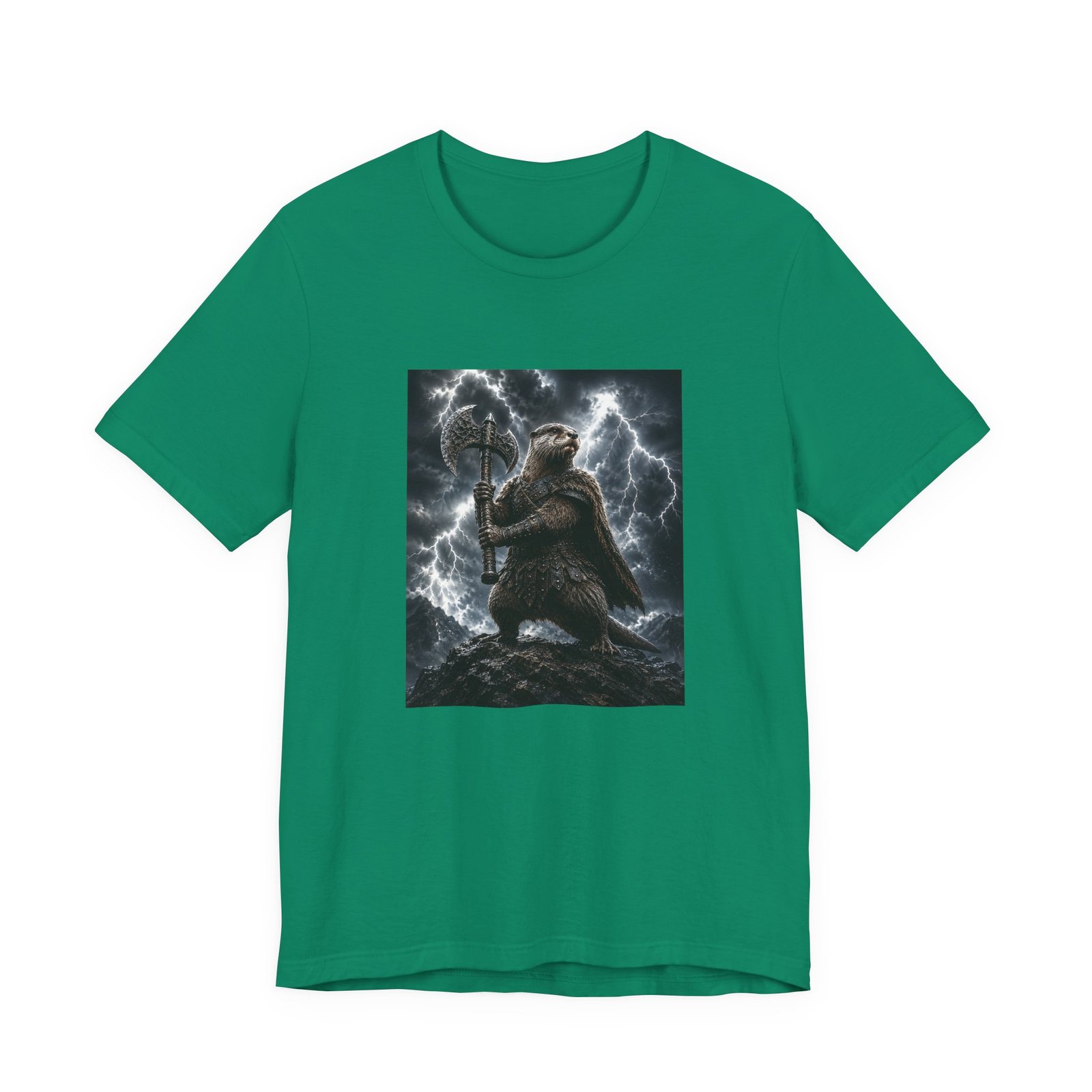 Storm Otter Warrior With Axe Graphic Tee - Image 25