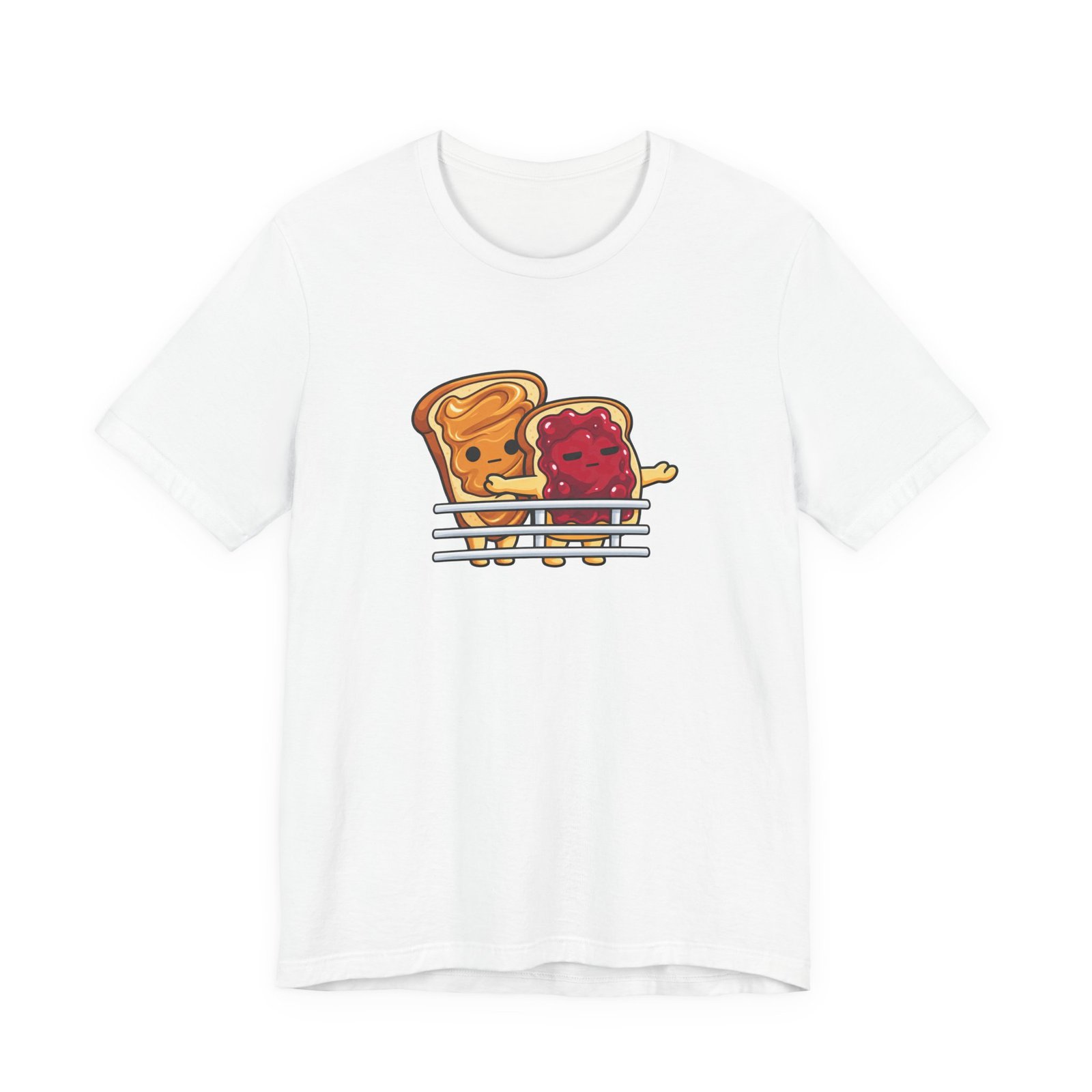 Cute Peanut Butter Jelly On Toast Lovers Ship Pose Graphic Tee