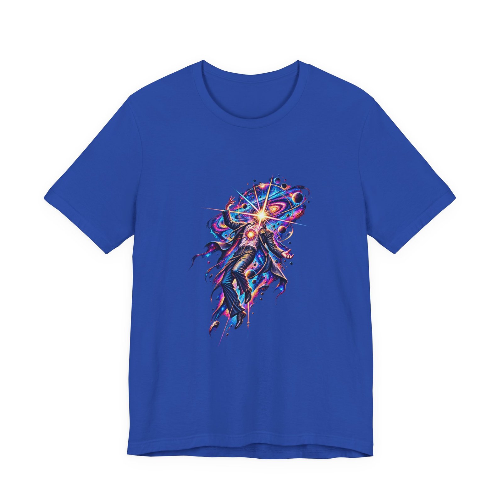 Cosmic Awakening Starburst Human Figure Graphic Tee - Image 17