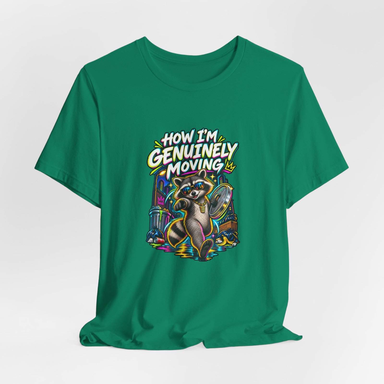 How Im Genuinely Moving Confident Raccoon Graphic Tee - Image 16