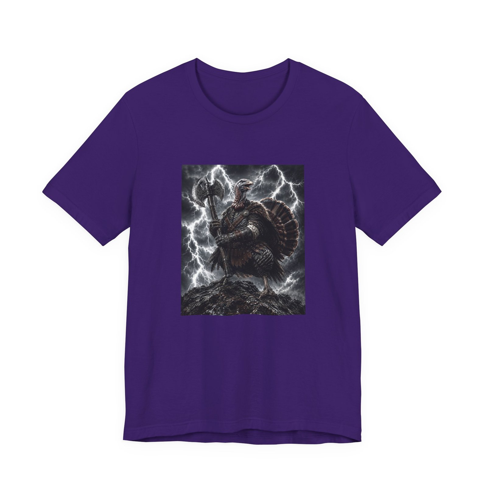 Turkey Warrior Axe Lightning Storm Graphic Tee - Image 37