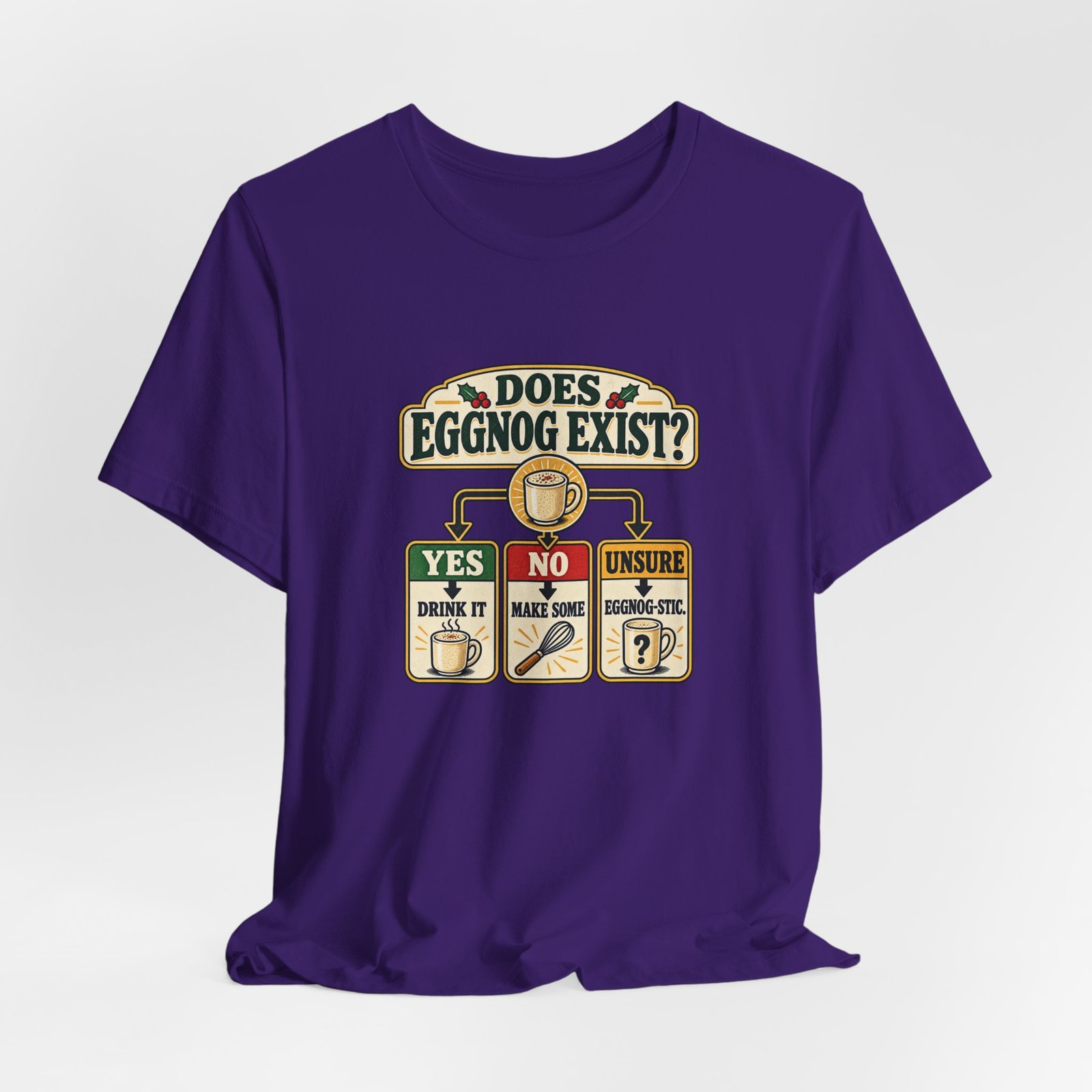 Does Eggnog Pun Exist Holiday Chart Graphic Tee - Image 40