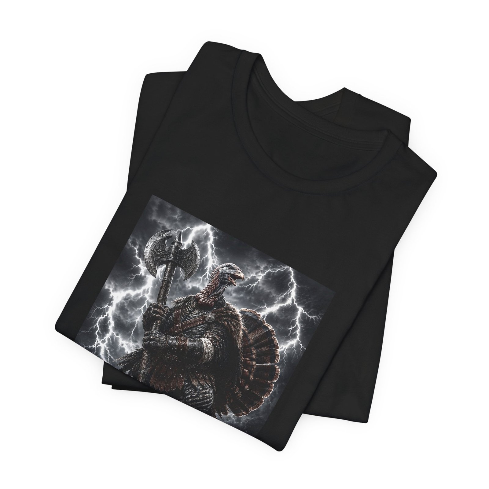 Turkey Warrior Axe Lightning Storm Graphic Tee - Image 15