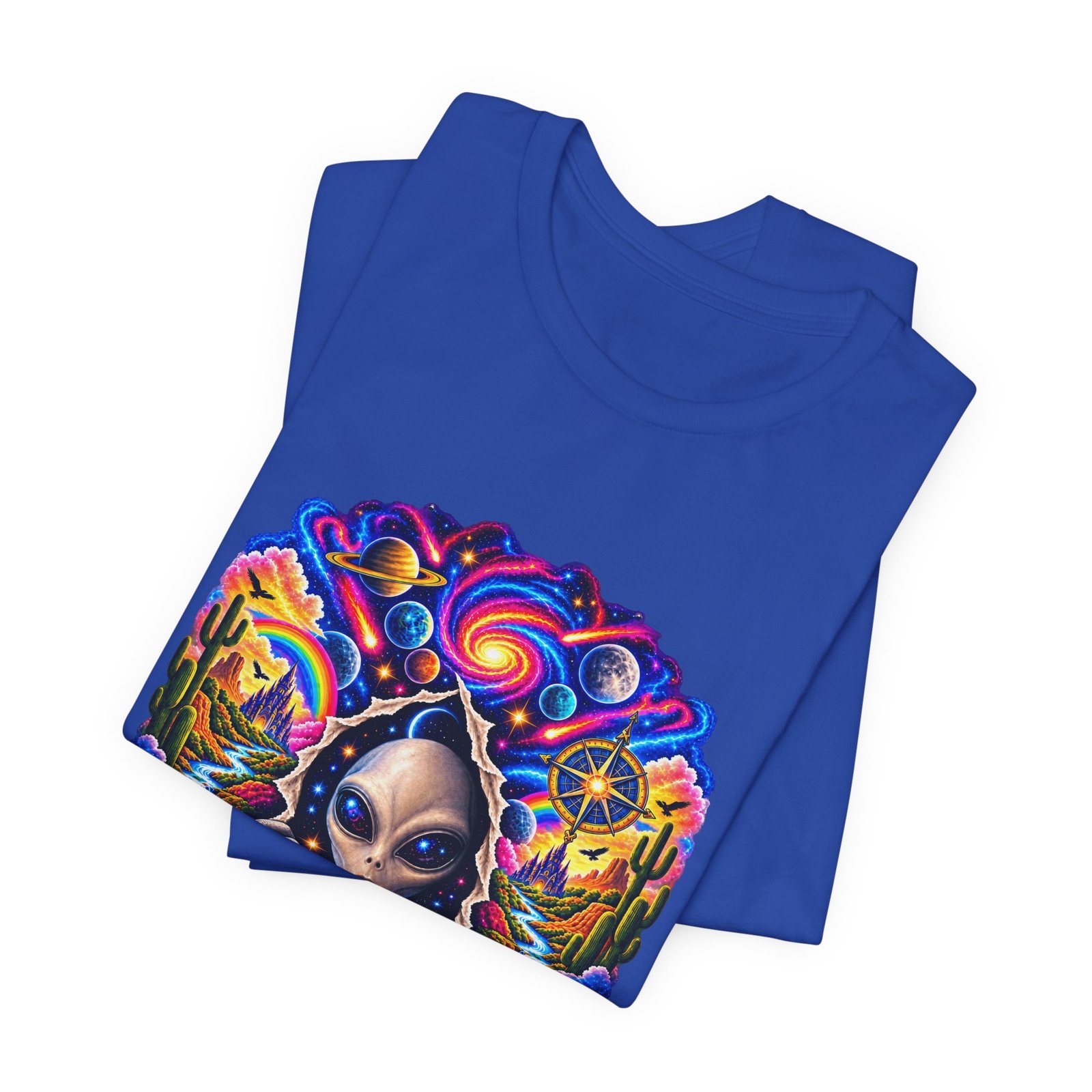 Psychedelic Alien Cosmic Portal Space Graphic Tee - Image 31