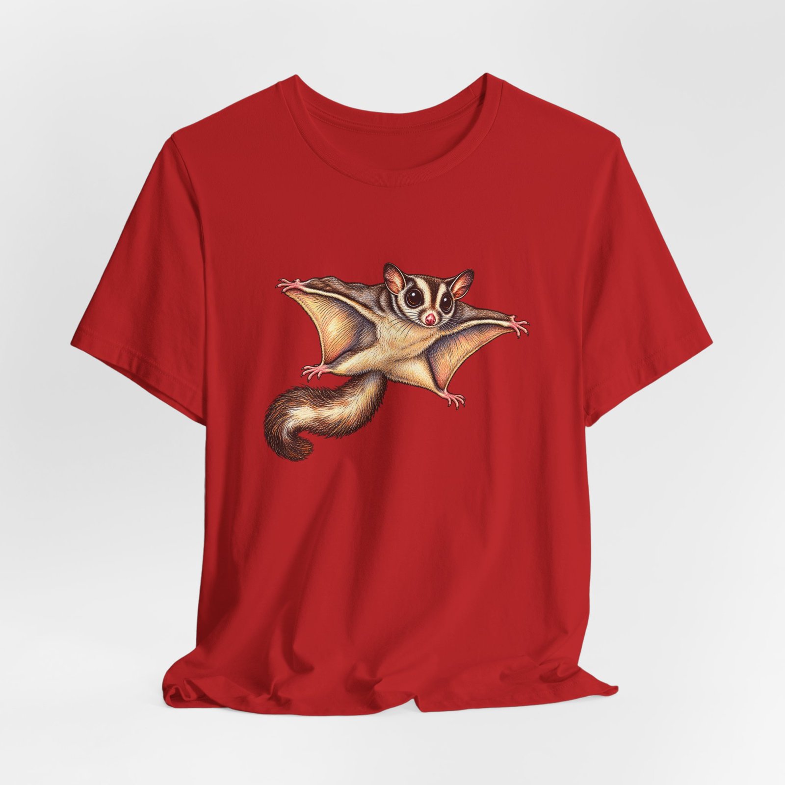 Sugar Glider Mid Glide Squirrel Wildlife Flying Illustration Graphic Tee - Image 48