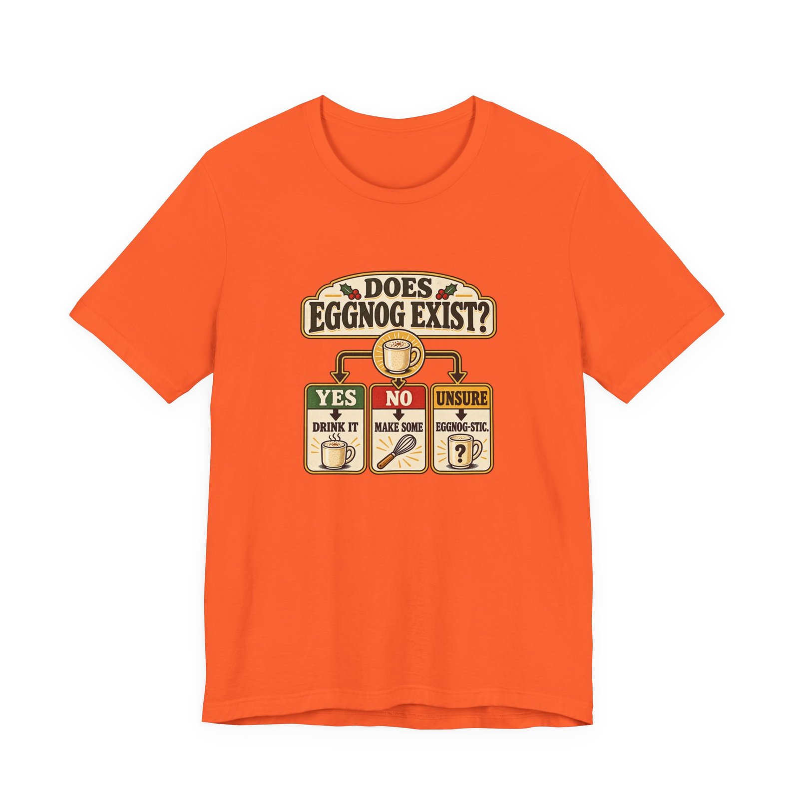 Does Eggnog Pun Exist Holiday Chart Graphic Tee - Image 5