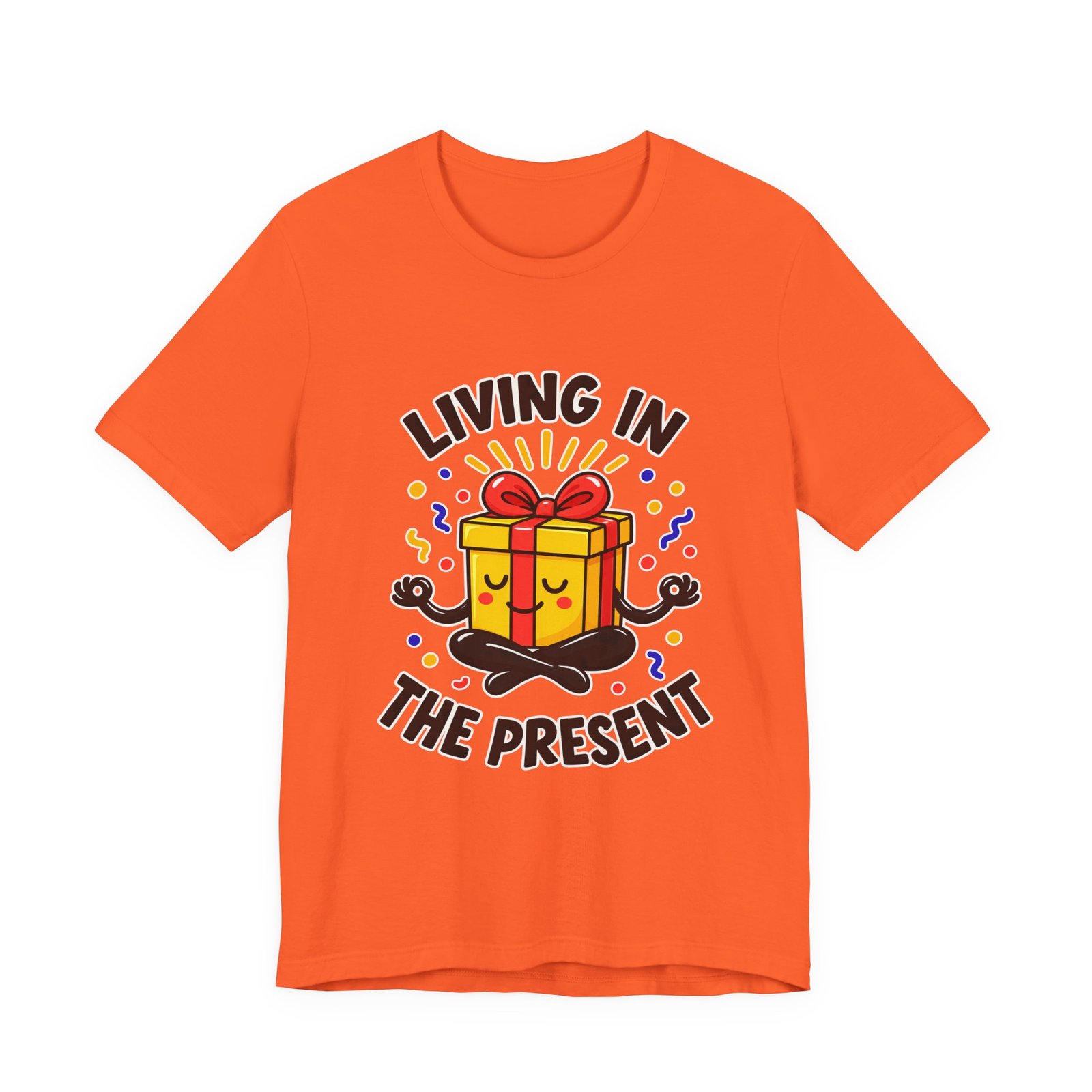 Living In The Present Meditating Gift Birthday Pun Graphic Tee - Image 5