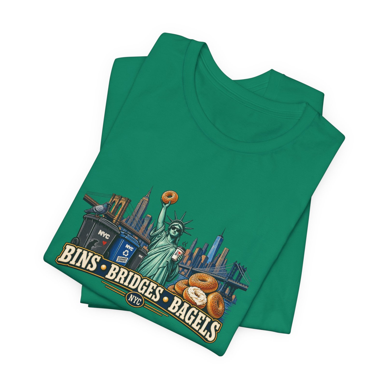 NYC Cleaner Streets Liberty Bagels Graphic Tee - Image 27