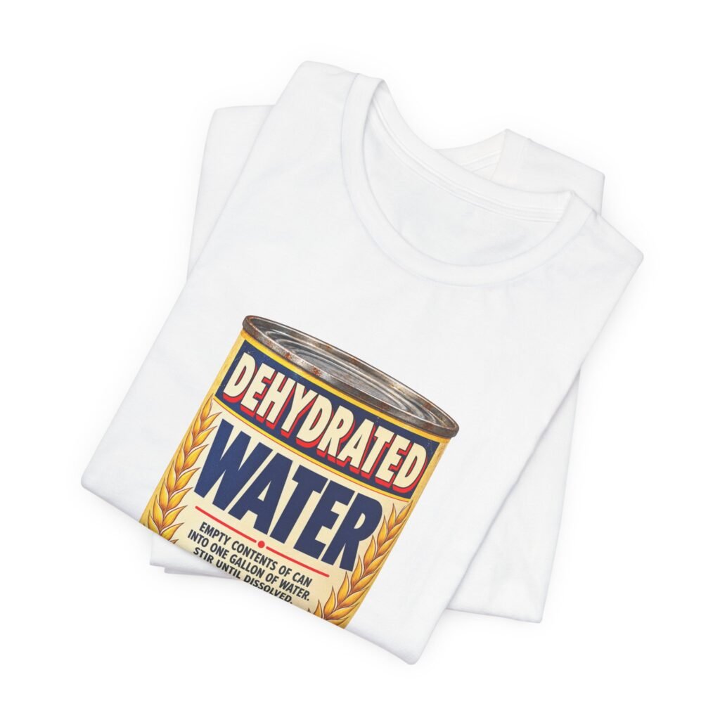 Dehydrated Can Of Water Package Humor Graphic Tee
